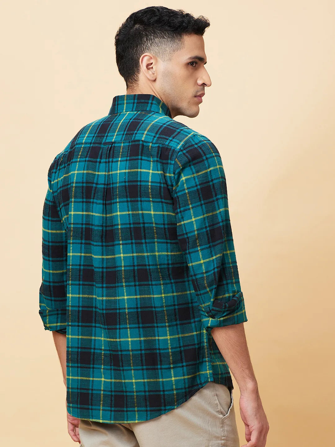 Emerald Slim Fit Regular Collar Men's Shirt by Being Human Clothing