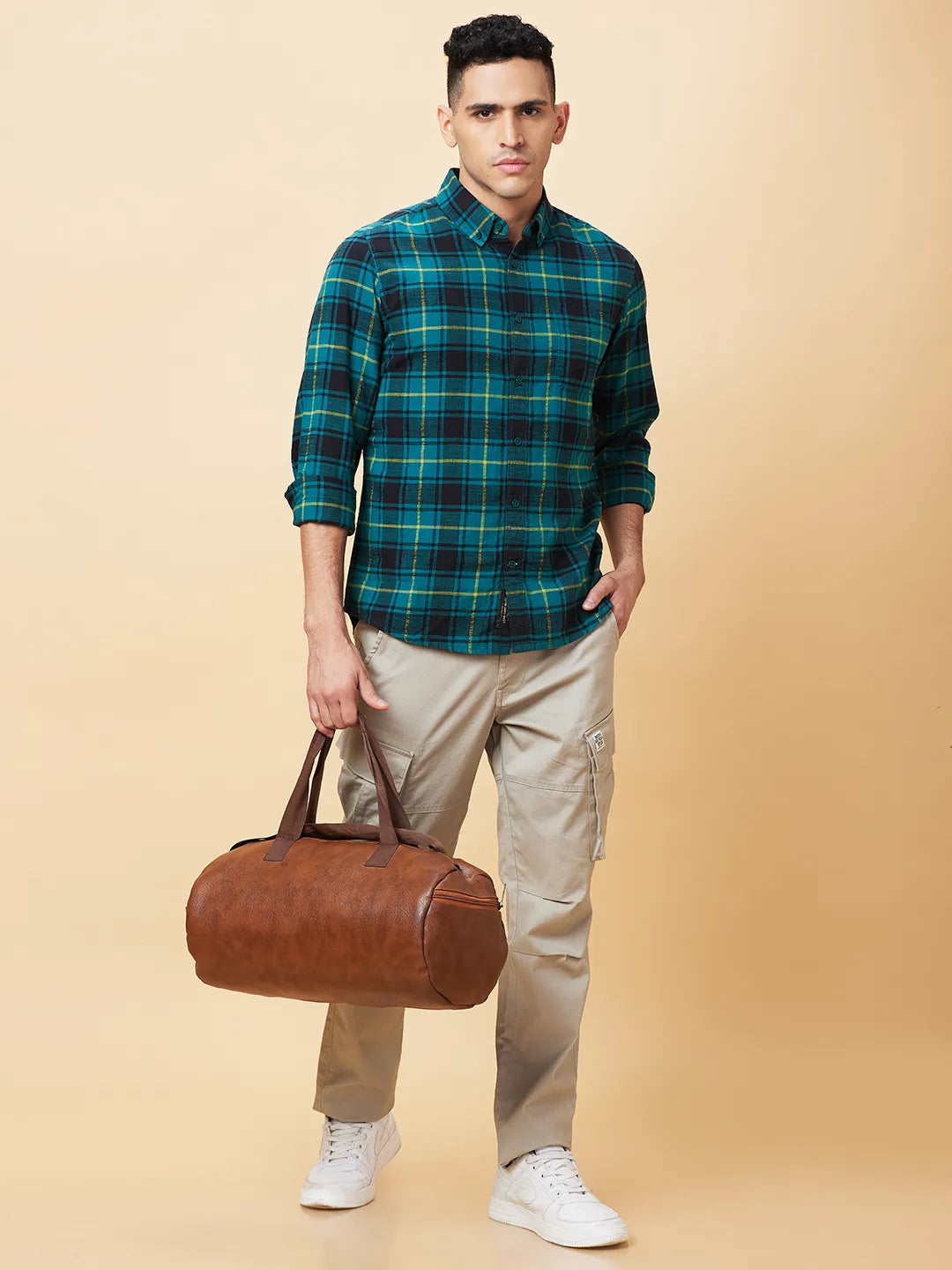 Emerald Slim Fit Regular Collar Men's Shirt by Being Human Clothing