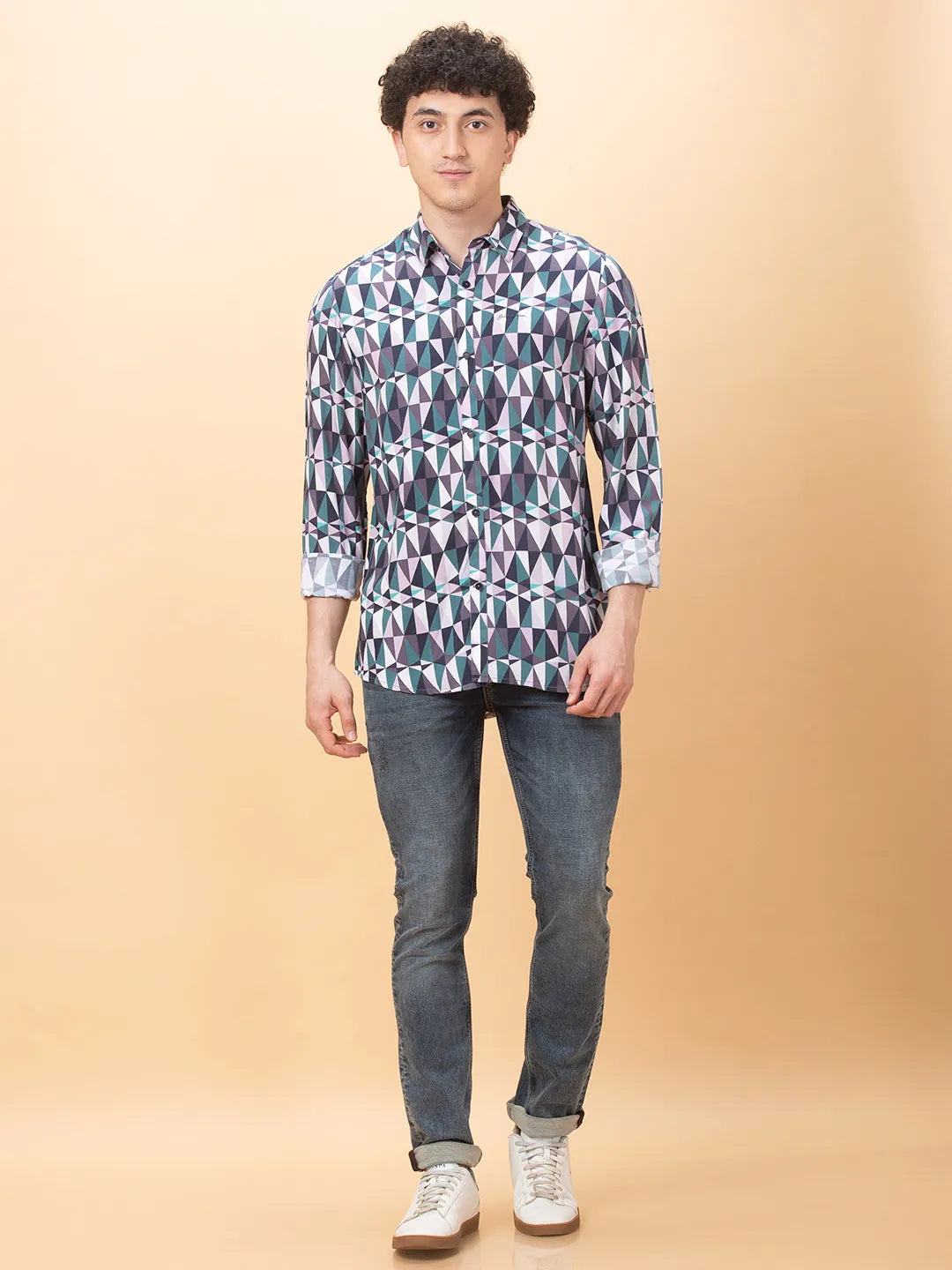 Emerald Slim Fit Regular Collar Men's Shirt by Being Human Clothing