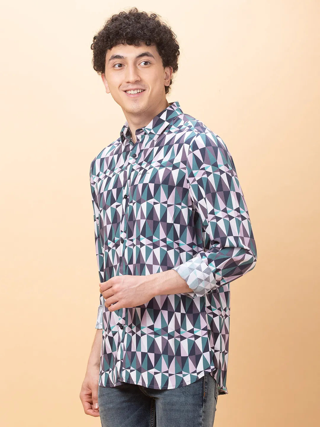 Emerald Slim Fit Regular Collar Men's Shirt by Being Human Clothing