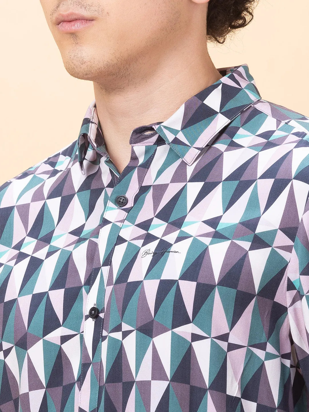 Emerald Slim Fit Regular Collar Men's Shirt by Being Human Clothing