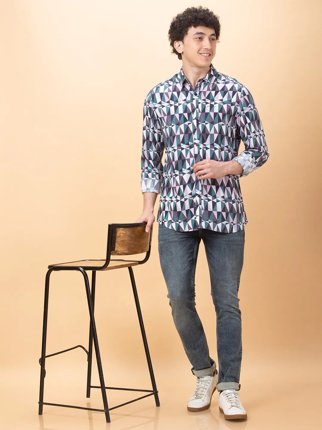 Emerald Slim Fit Regular Collar Men's Shirt by Being Human Clothing