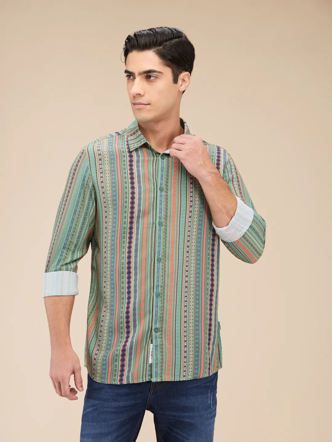 Mens-Top Shirts Fern Green by Being Human Clothing