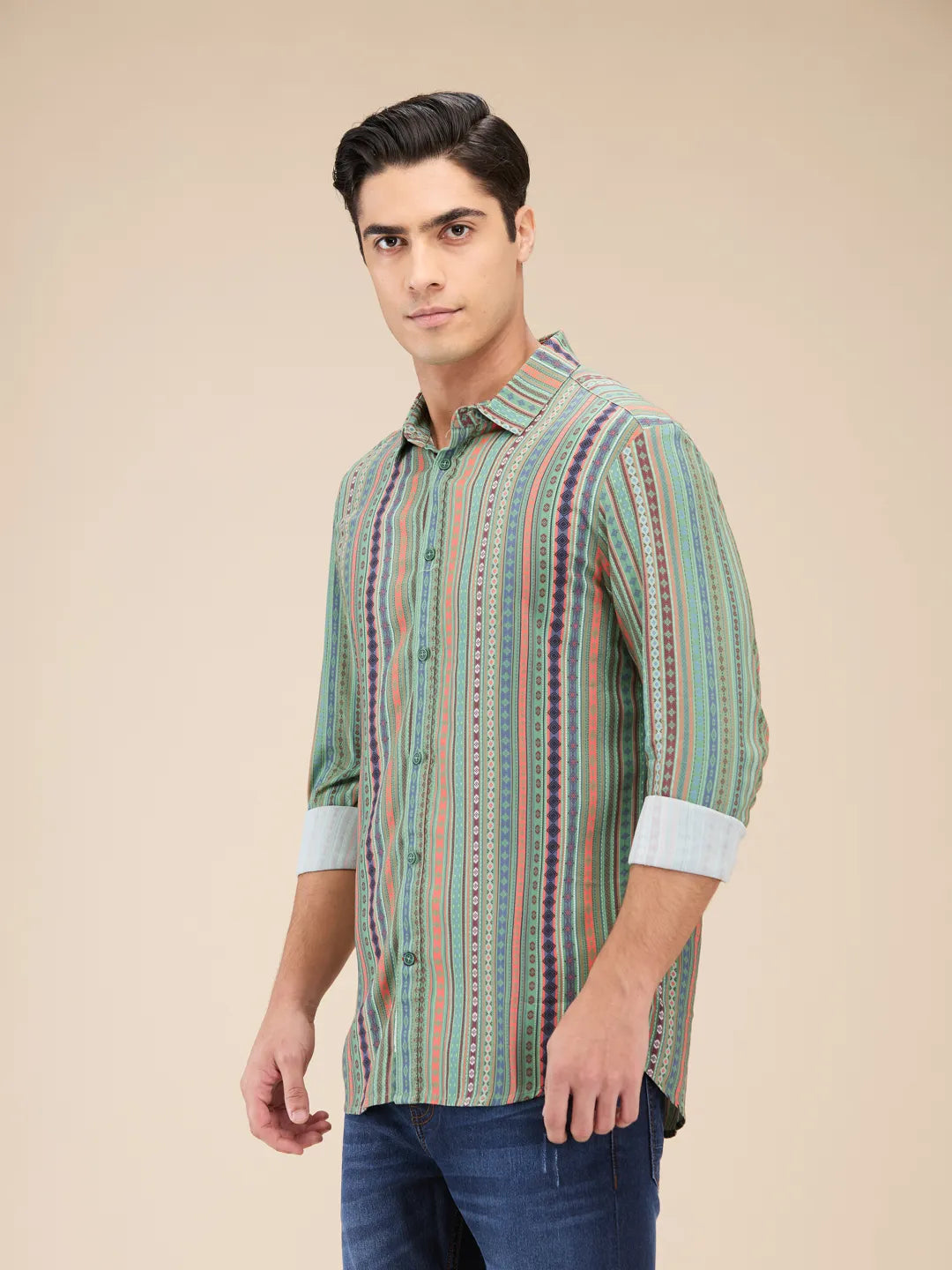Mens-Top Shirts Fern Green by Being Human Clothing