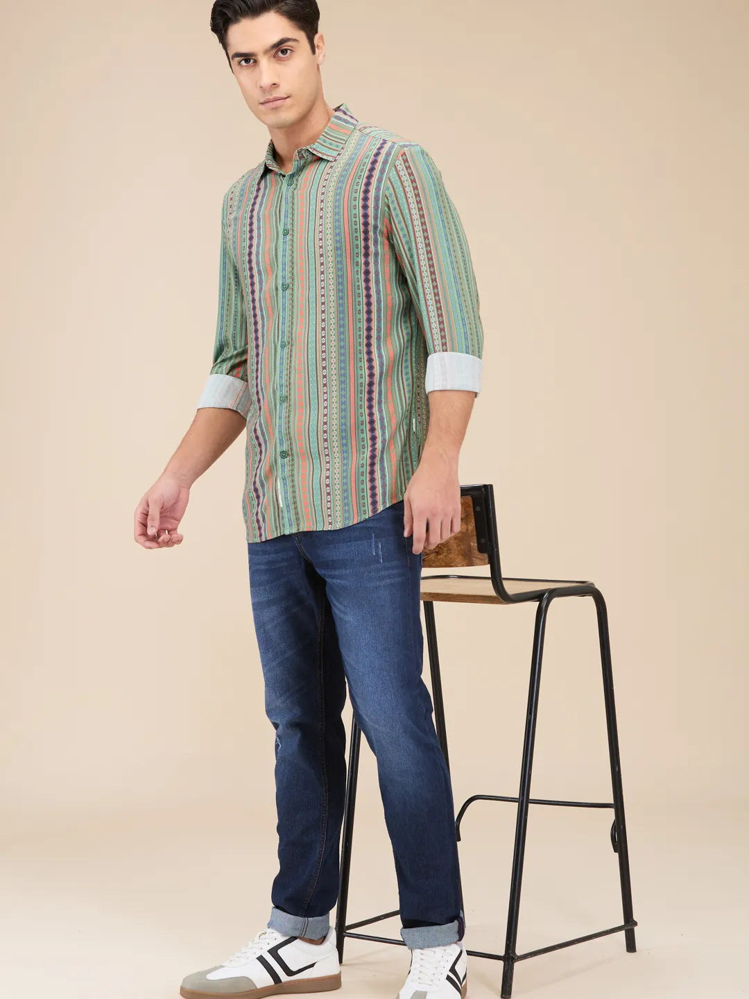 Mens-Top Shirts Fern Green by Being Human Clothing