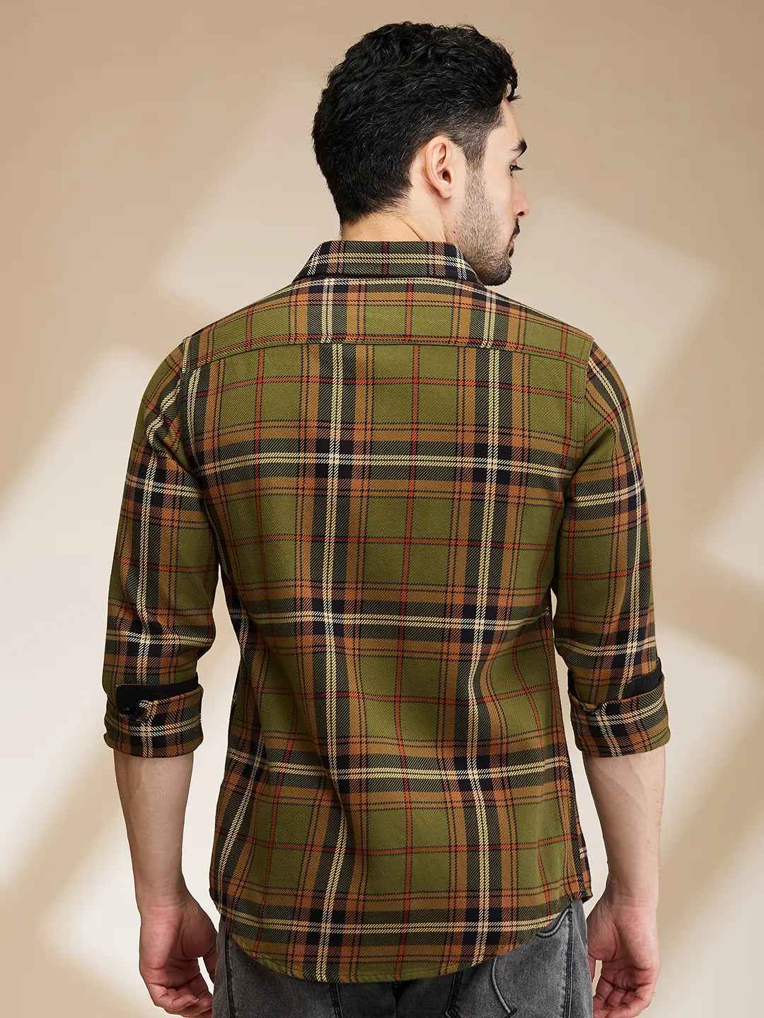 Being Human Clothing Mens-Top Shirts Olive/Beige