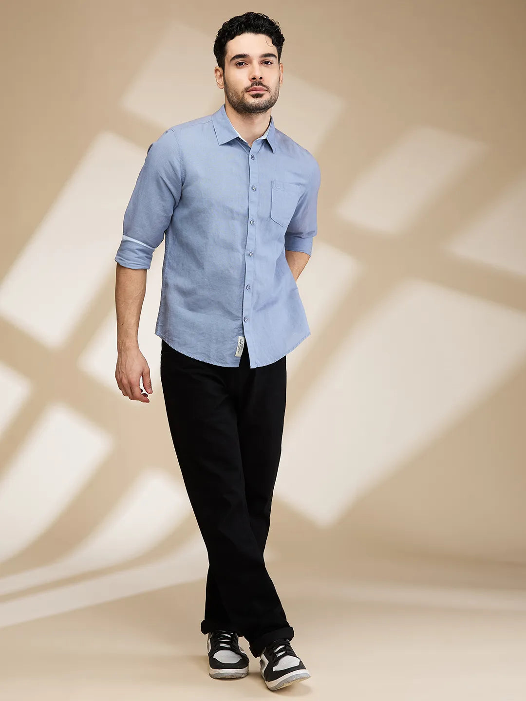 Mens-Top Shirts Grey by Being Human Clothing