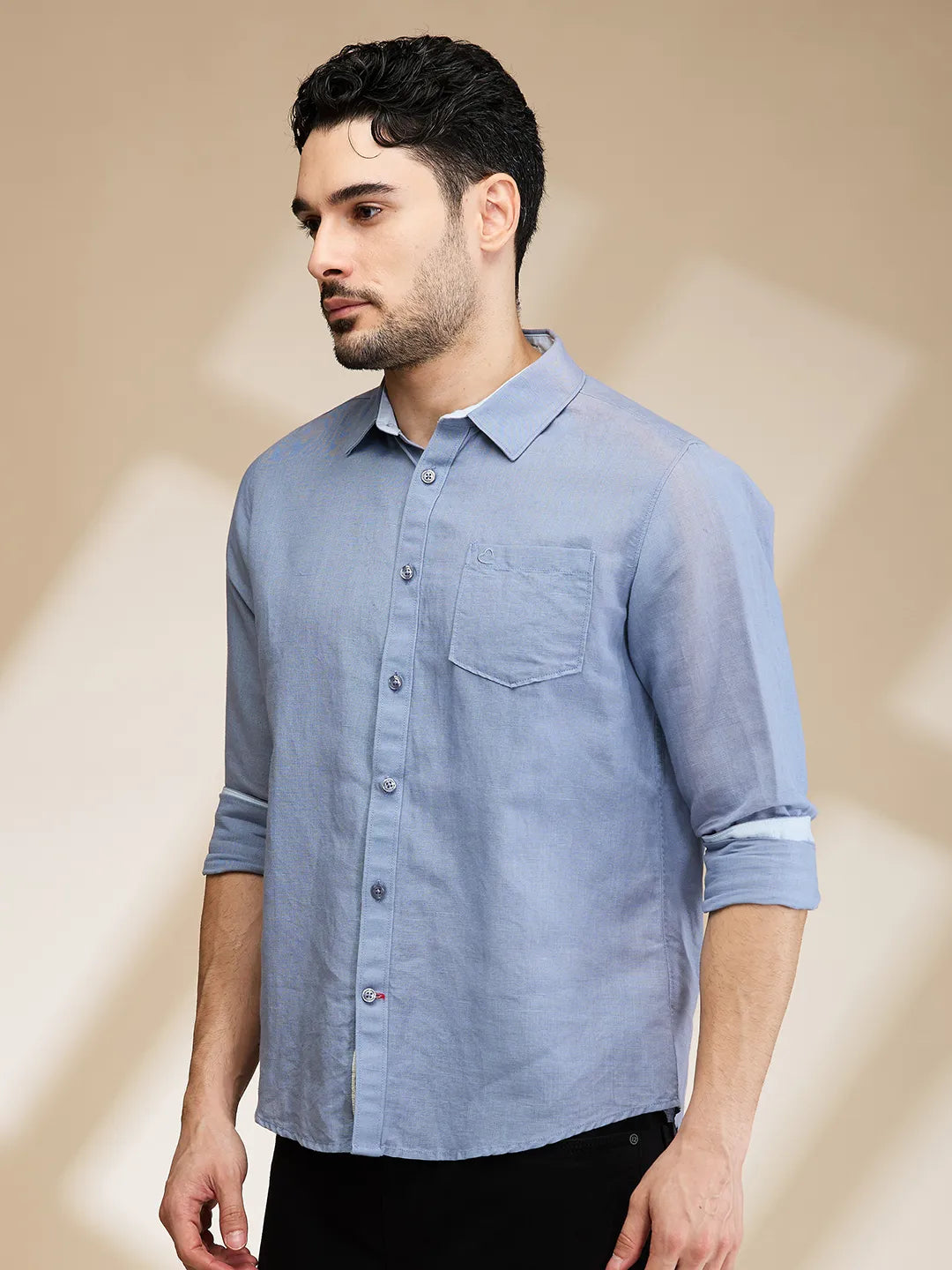 Mens-Top Shirts Grey by Being Human Clothing