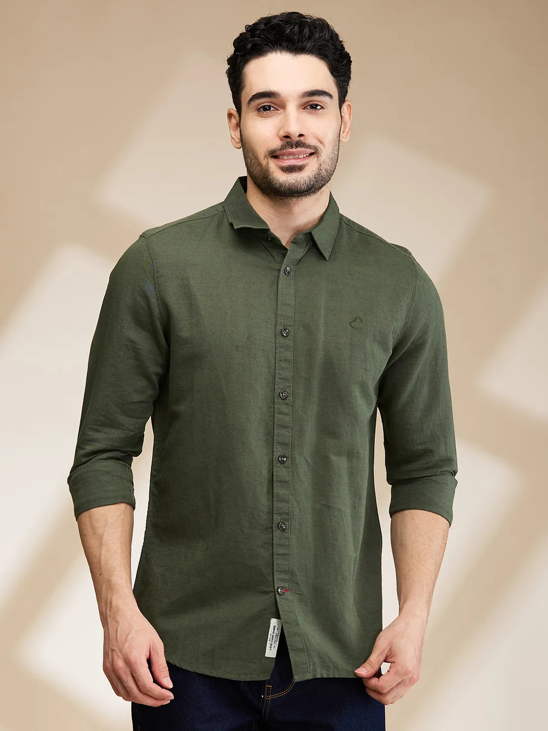 Mens-Top Shirts Olive by Being Human Clothing