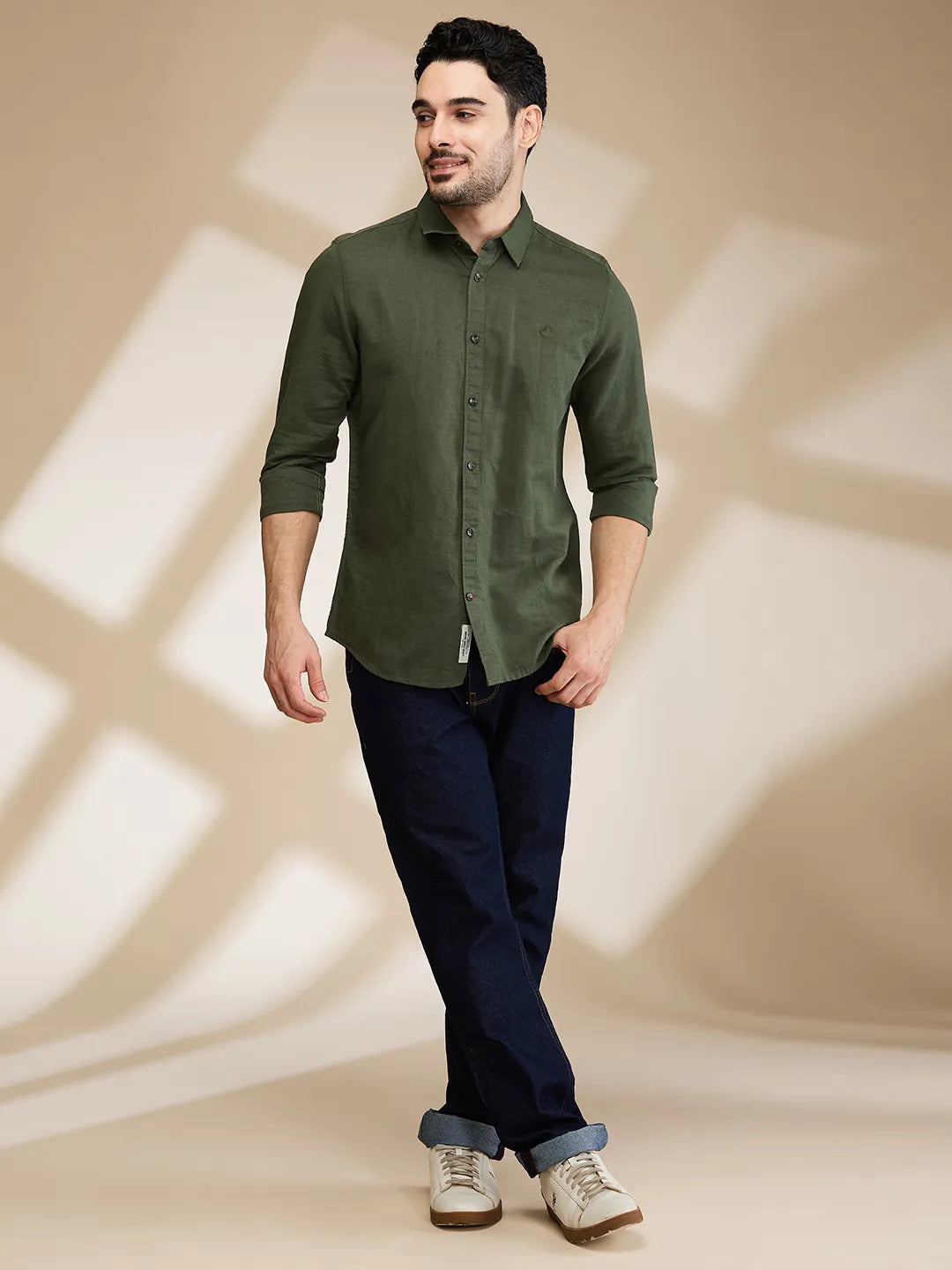 Mens-Top Shirts Olive by Being Human Clothing