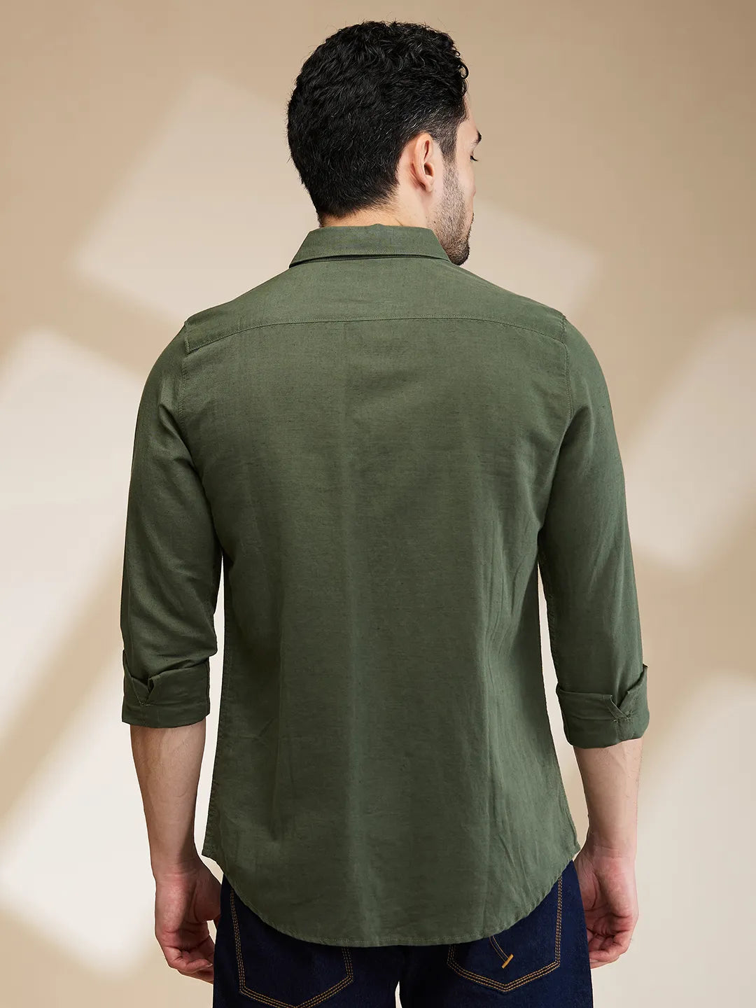 Mens-Top Shirts Olive by Being Human Clothing