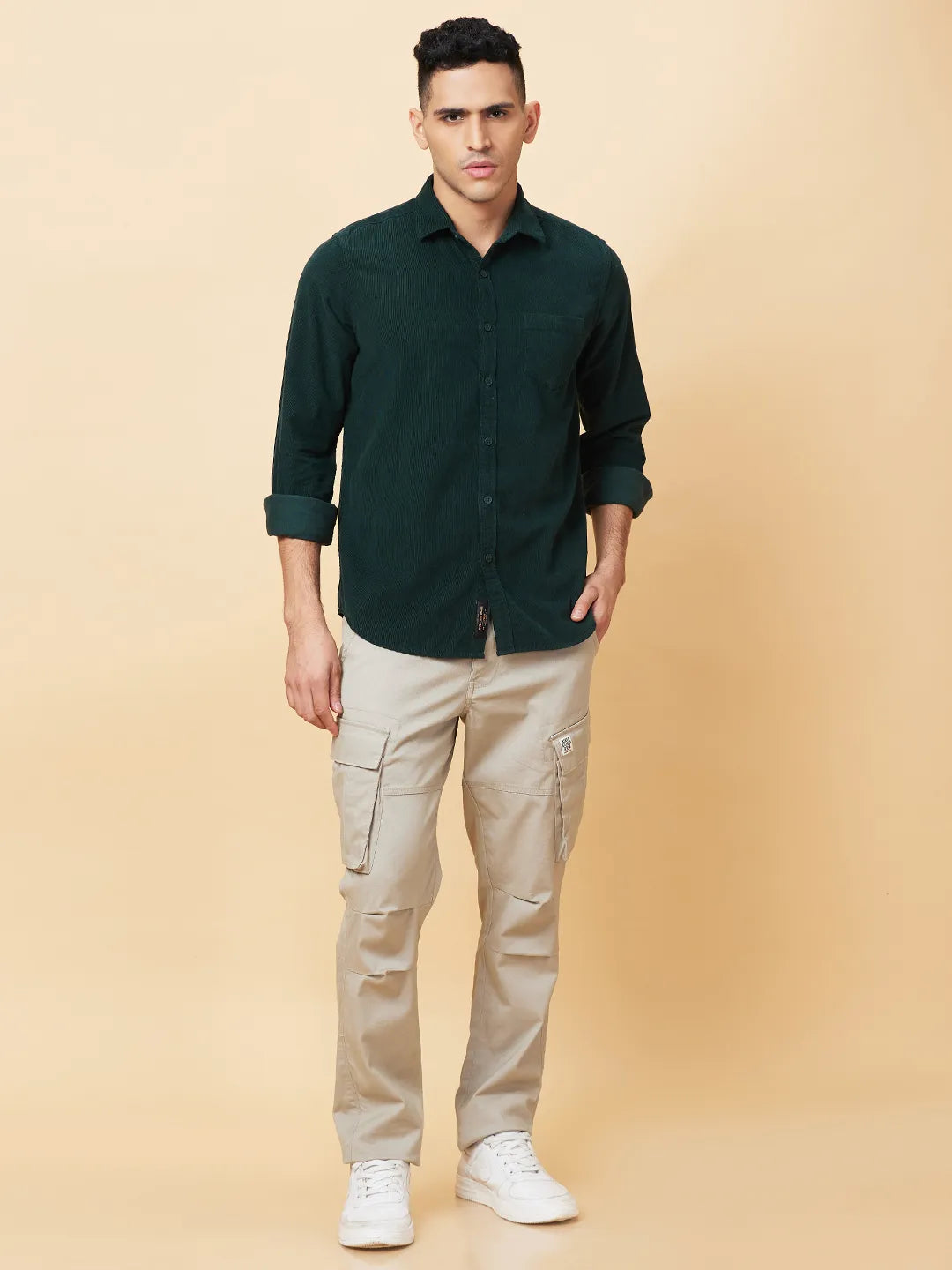 Mens-Top Shirts Green by Being Human Clothing