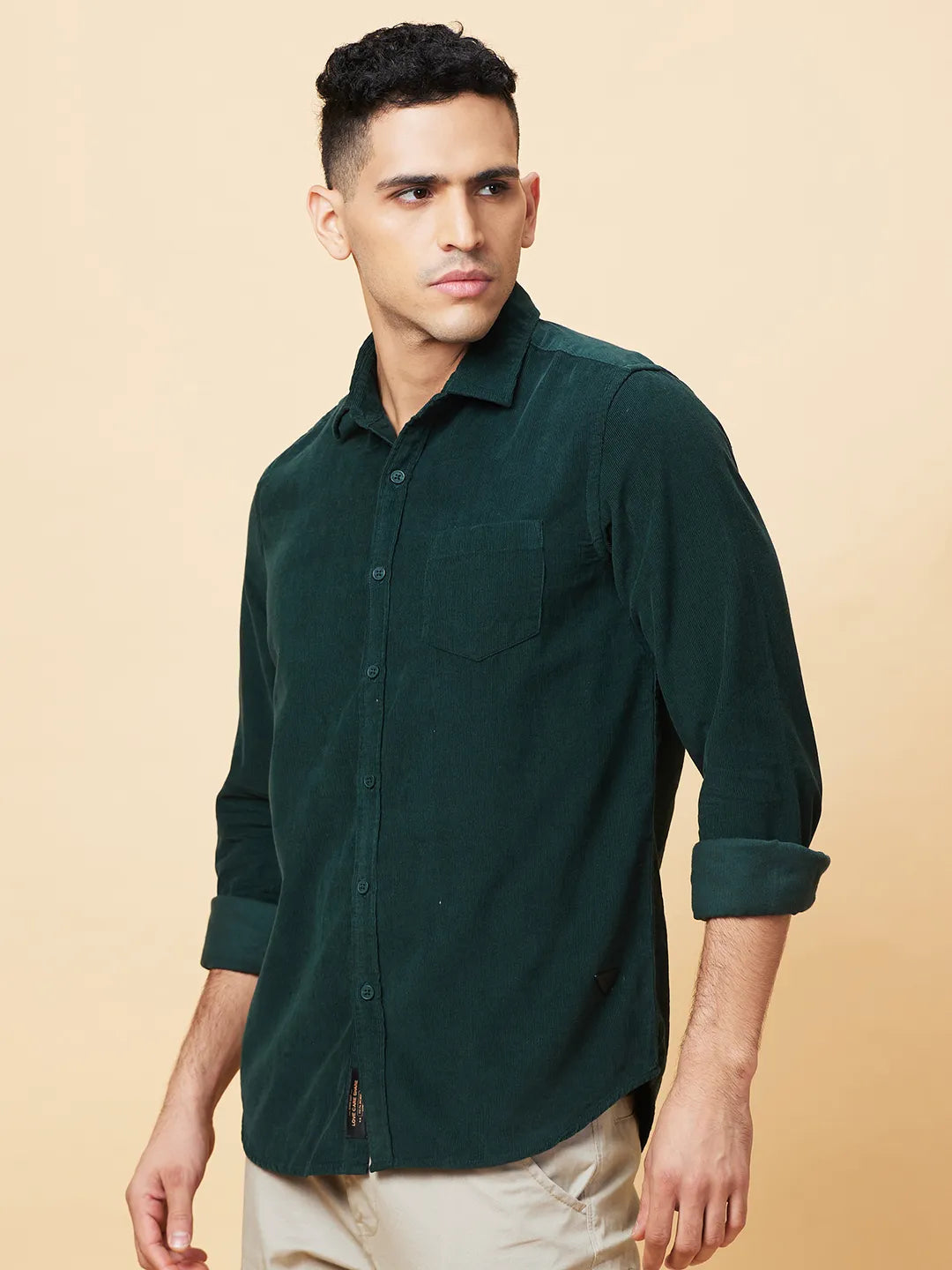 Mens-Top Shirts Green by Being Human Clothing