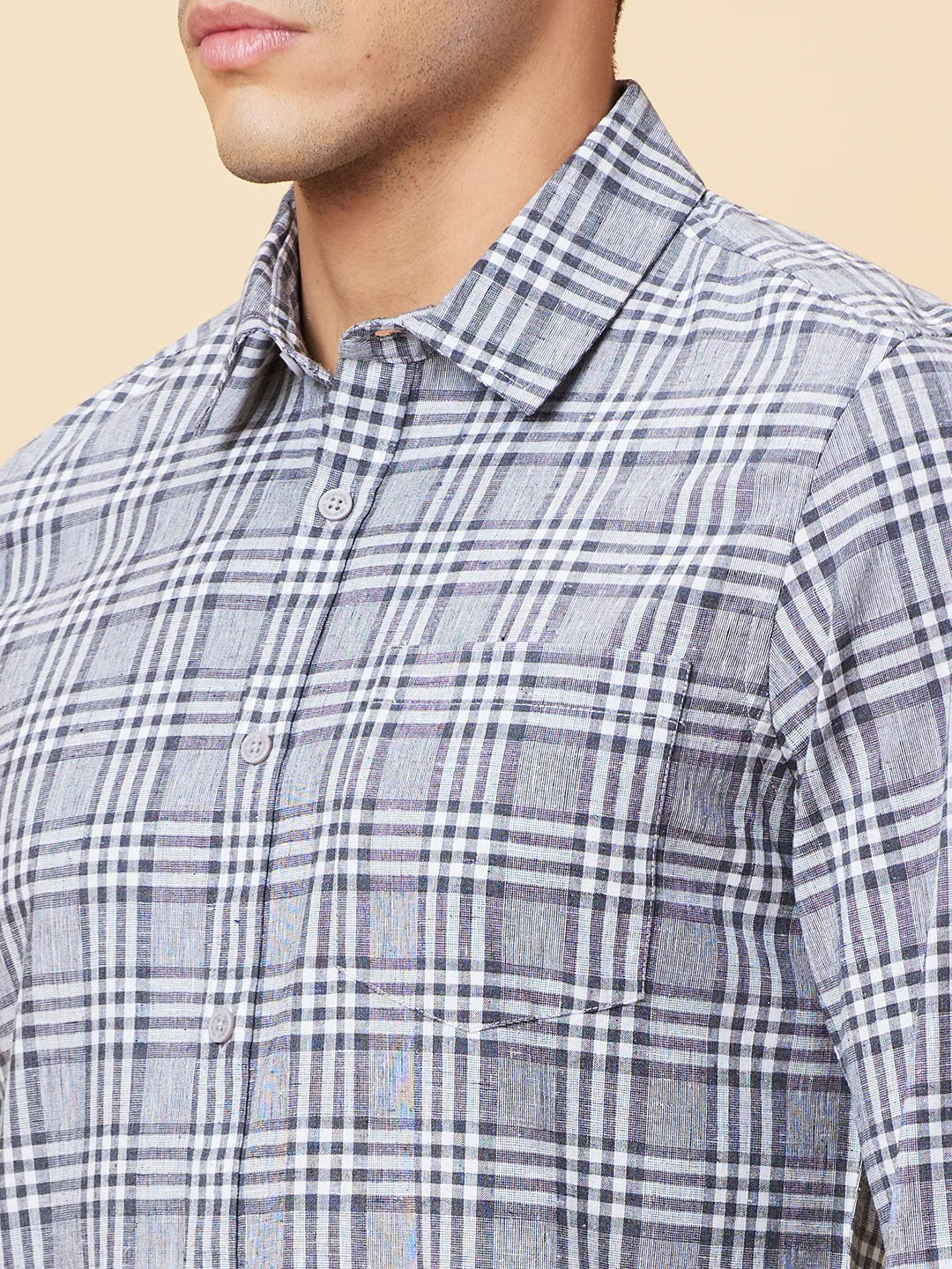 Black Slim Fit Regular Collar Men's Shirt by Being Human Clothing