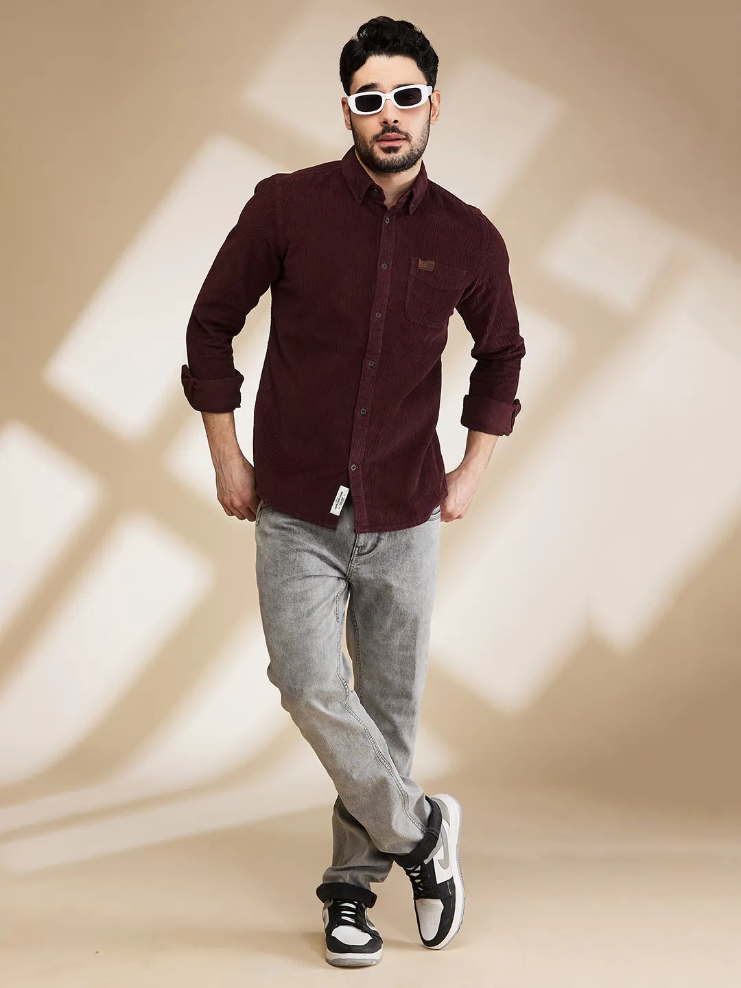 Being Human Clothing Mens-Top Shirts Maroon