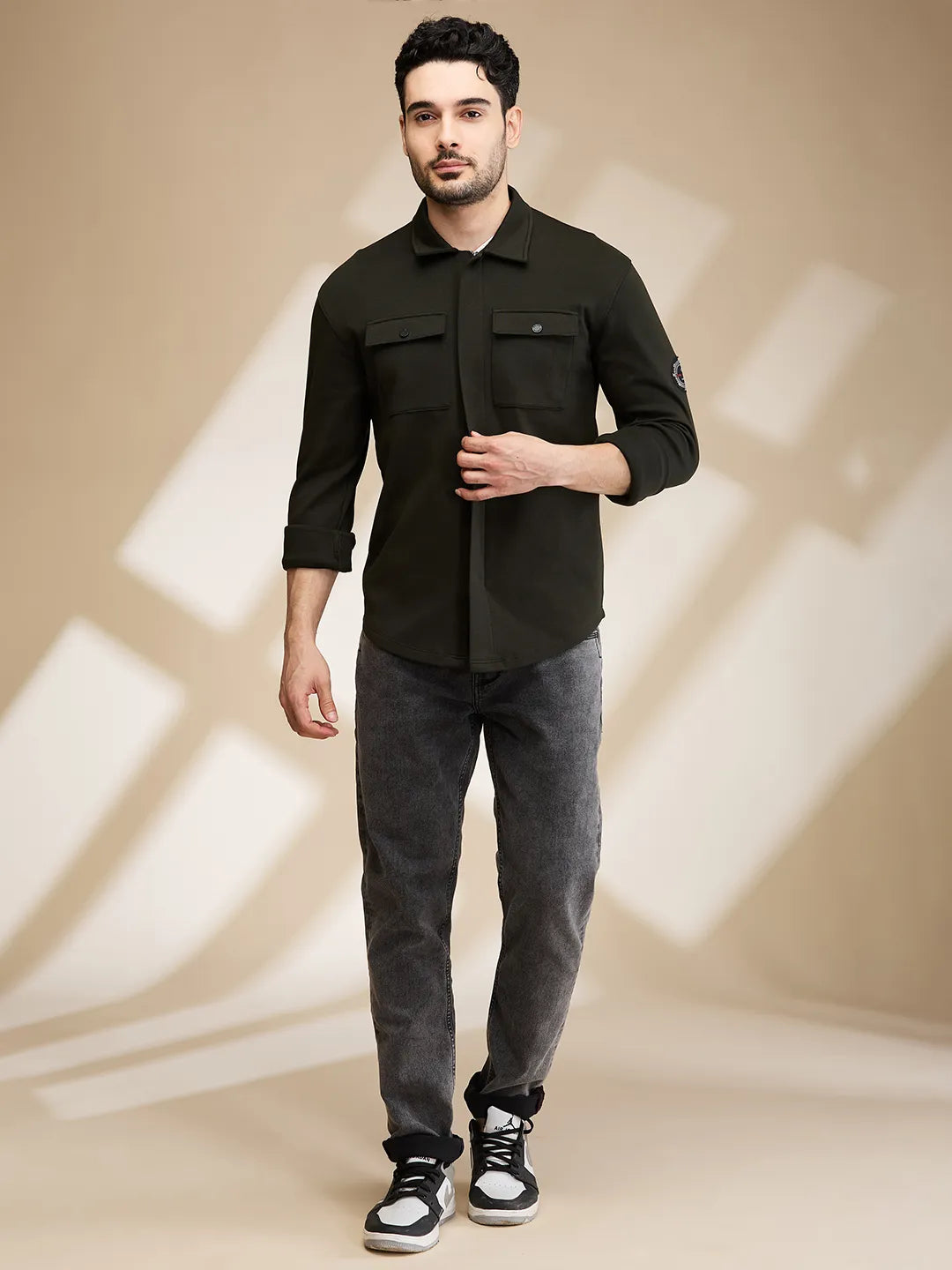 Being Human Clothing Mens-Top Shirts Olive
