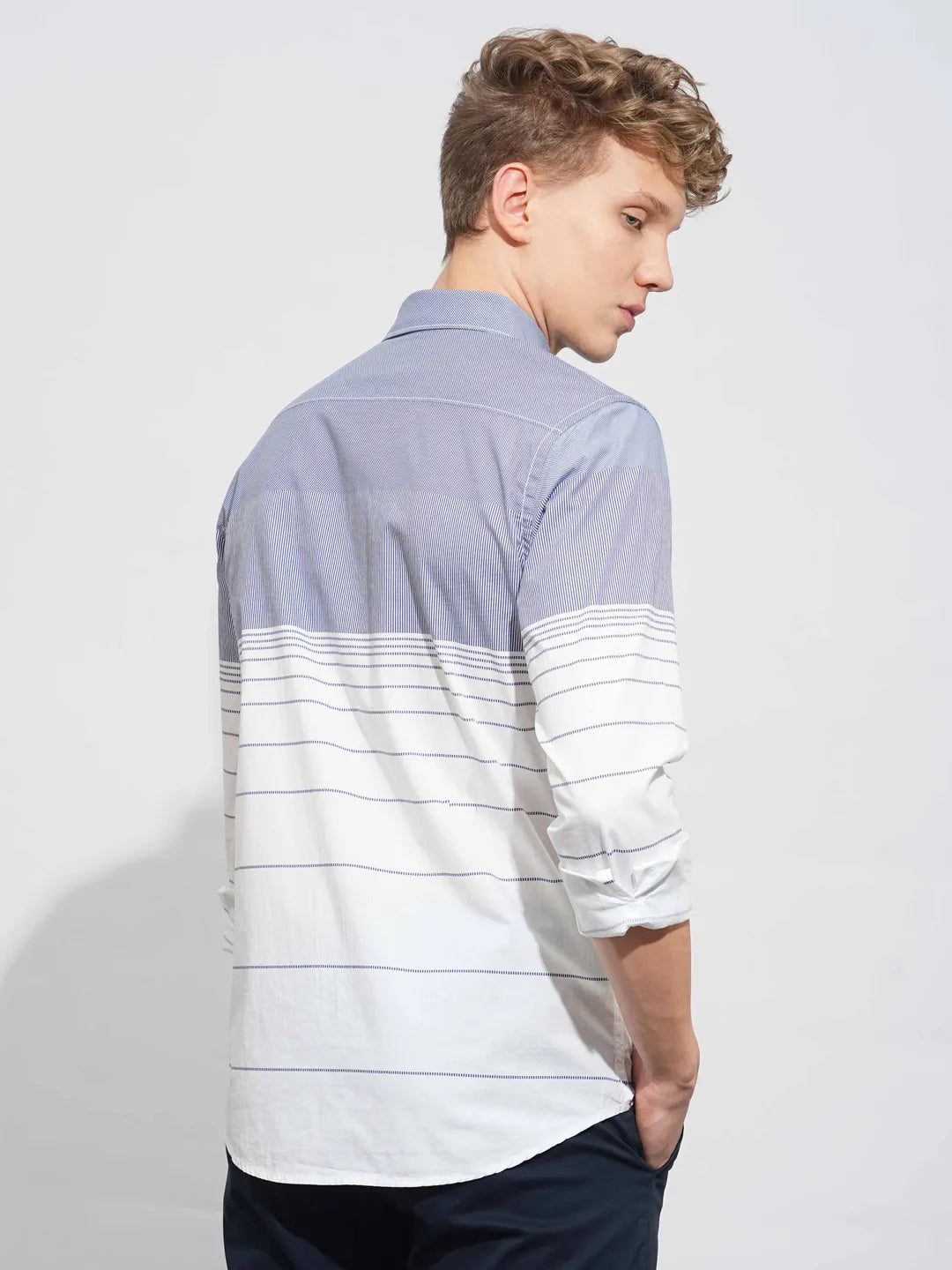 White Slim Fit Regular Collar Men's Shirt by Being Human Clothing