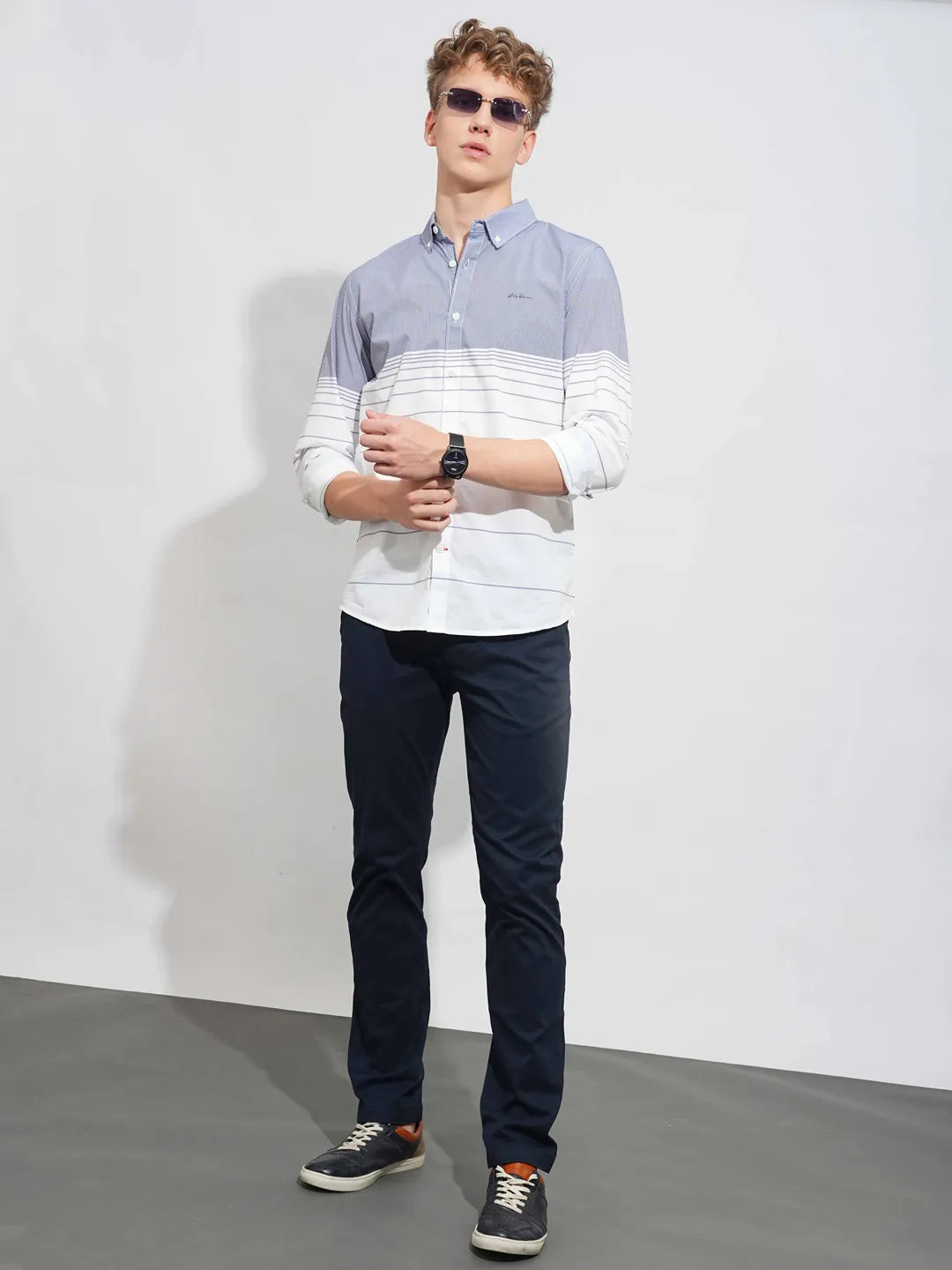 White Slim Fit Regular Collar Men's Shirt by Being Human Clothing