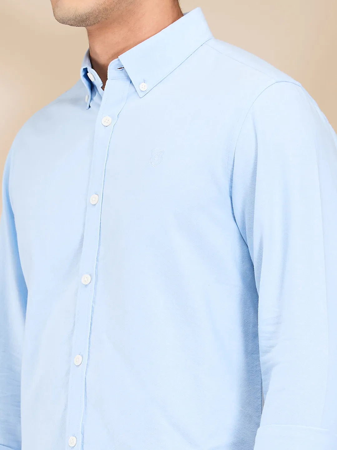 Sky Blue Slim Fit Regular Collar Men's Shirt by Being Human Clothing