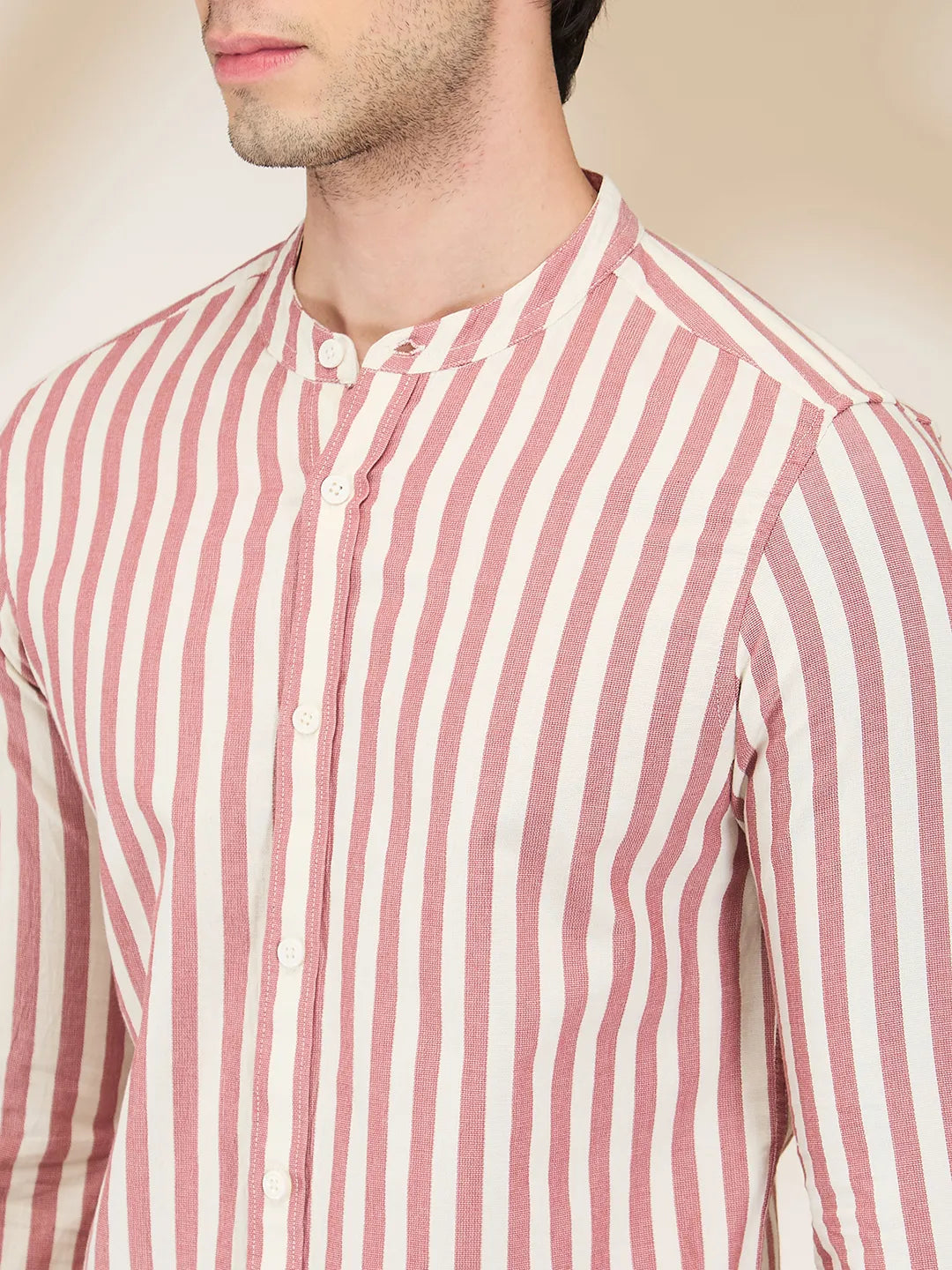 Red Regular Fit Regular Collar Men's Shirt by Being Human Clothing