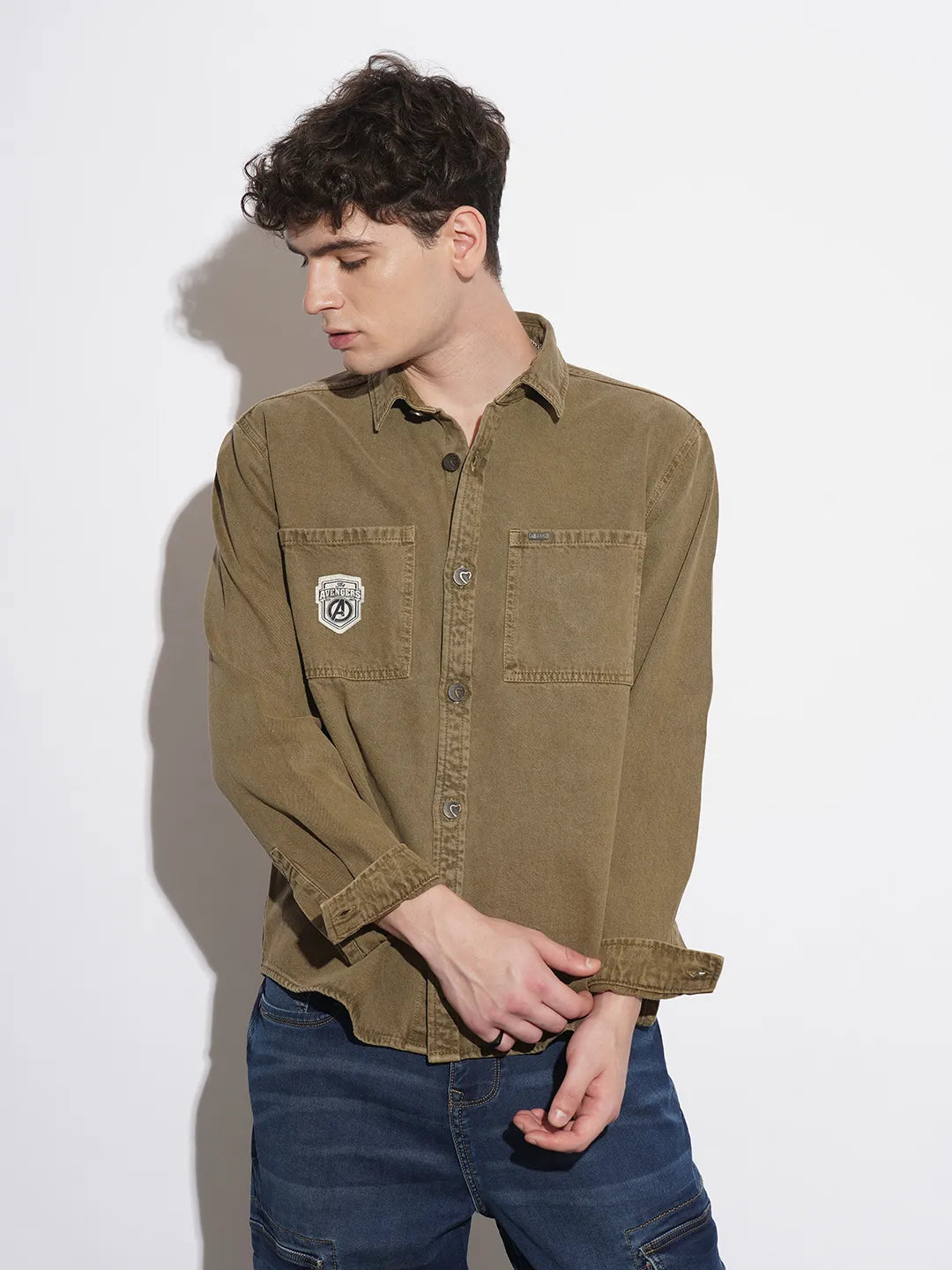 Blue Regular Fit Regular Collar Men's Shirt by Being Human Clothing