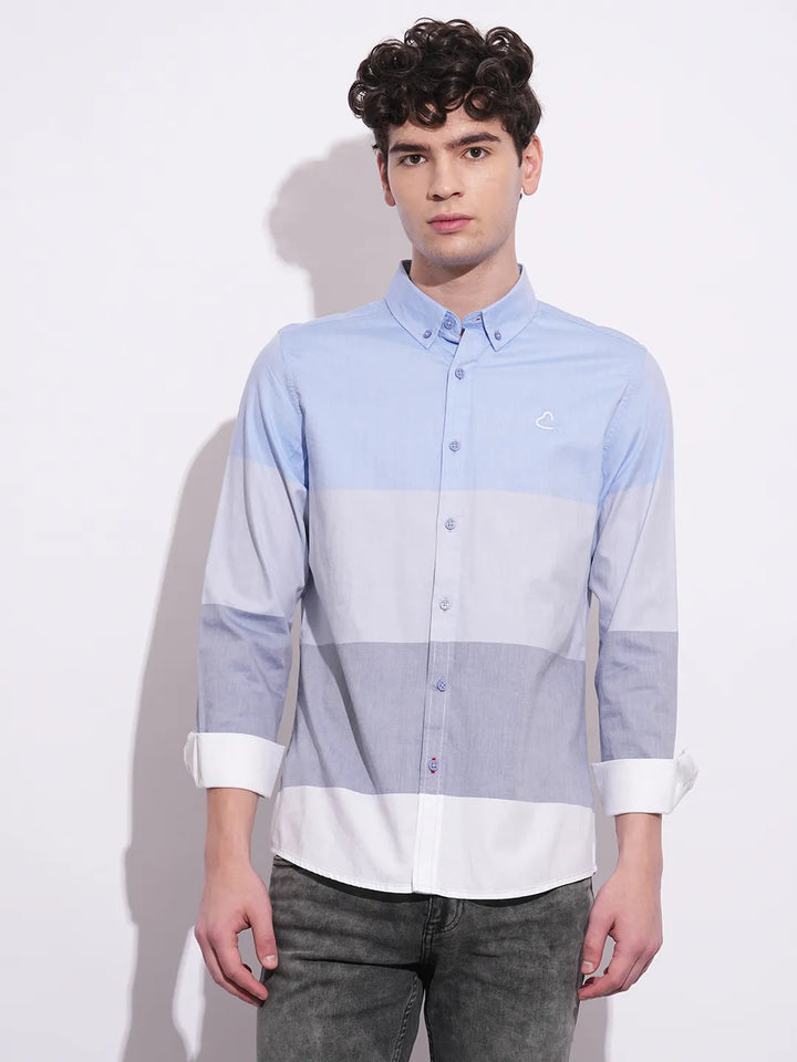 Blue Regular Fit Regular Collar Men's Shirt
