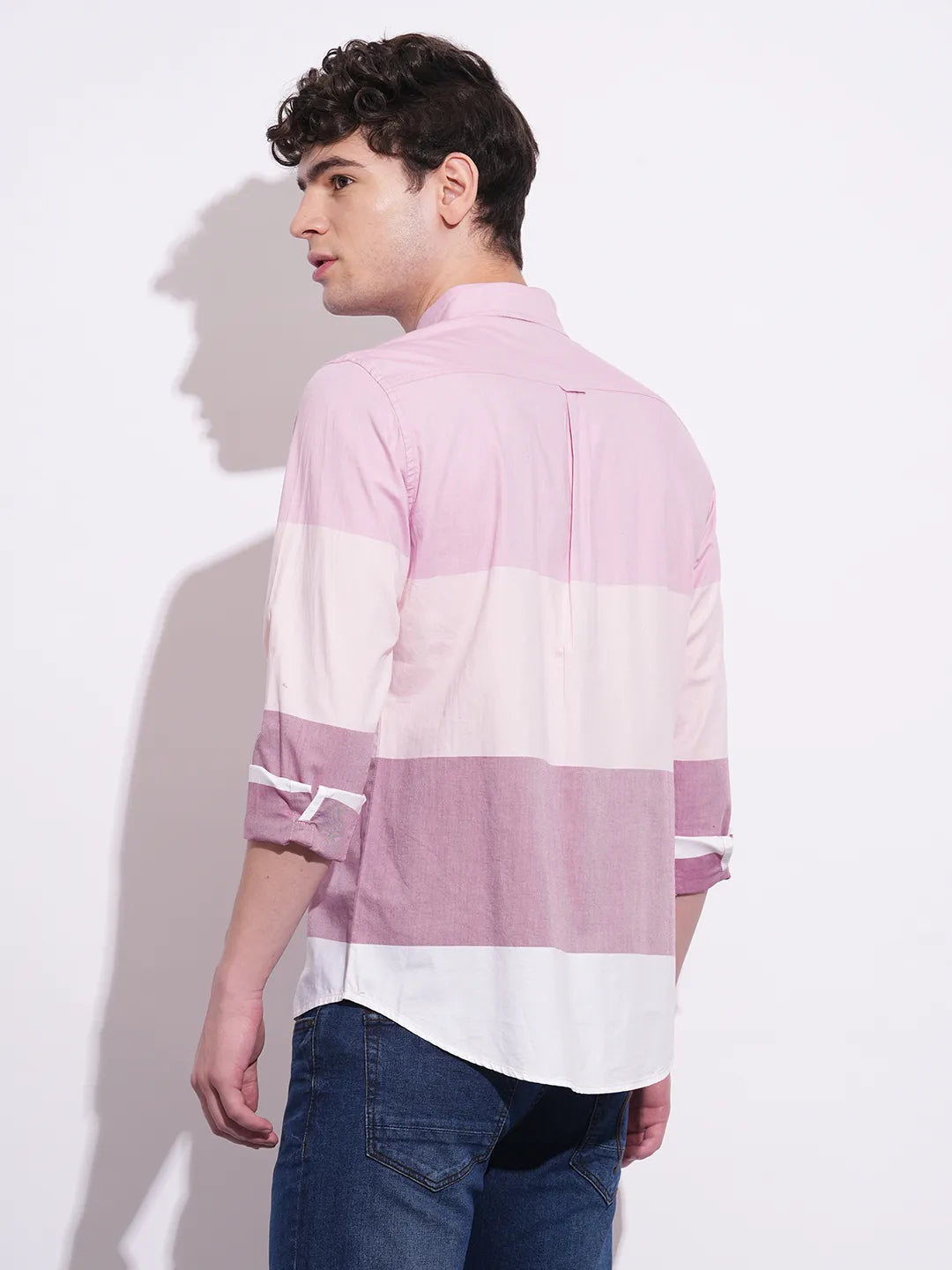 Pink  Regular Fit Regular Collar Mens' Shirt by Being Human Clothing