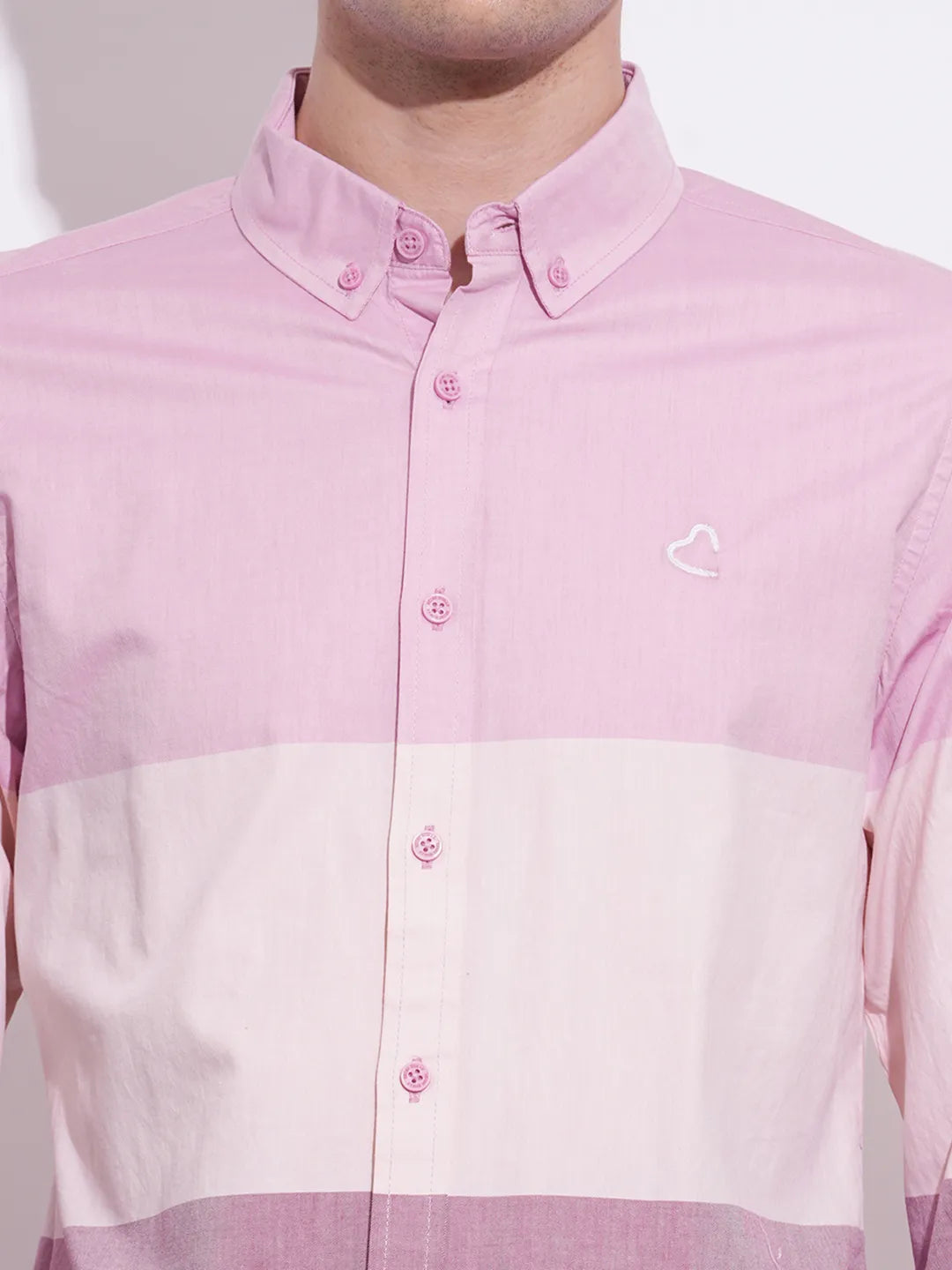 Pink  Regular Fit Regular Collar Mens' Shirt by Being Human Clothing