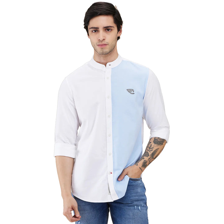 White Regular Fit Regular Collar Men's Shirt