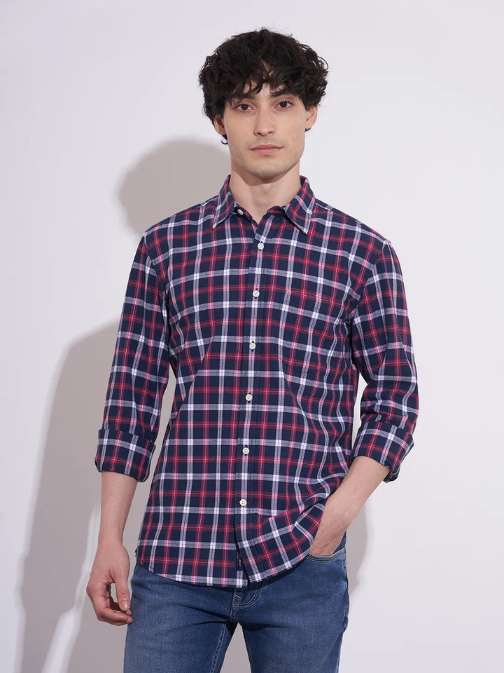 Blue Regular Fit Men's Shirt by Being Human Clothing