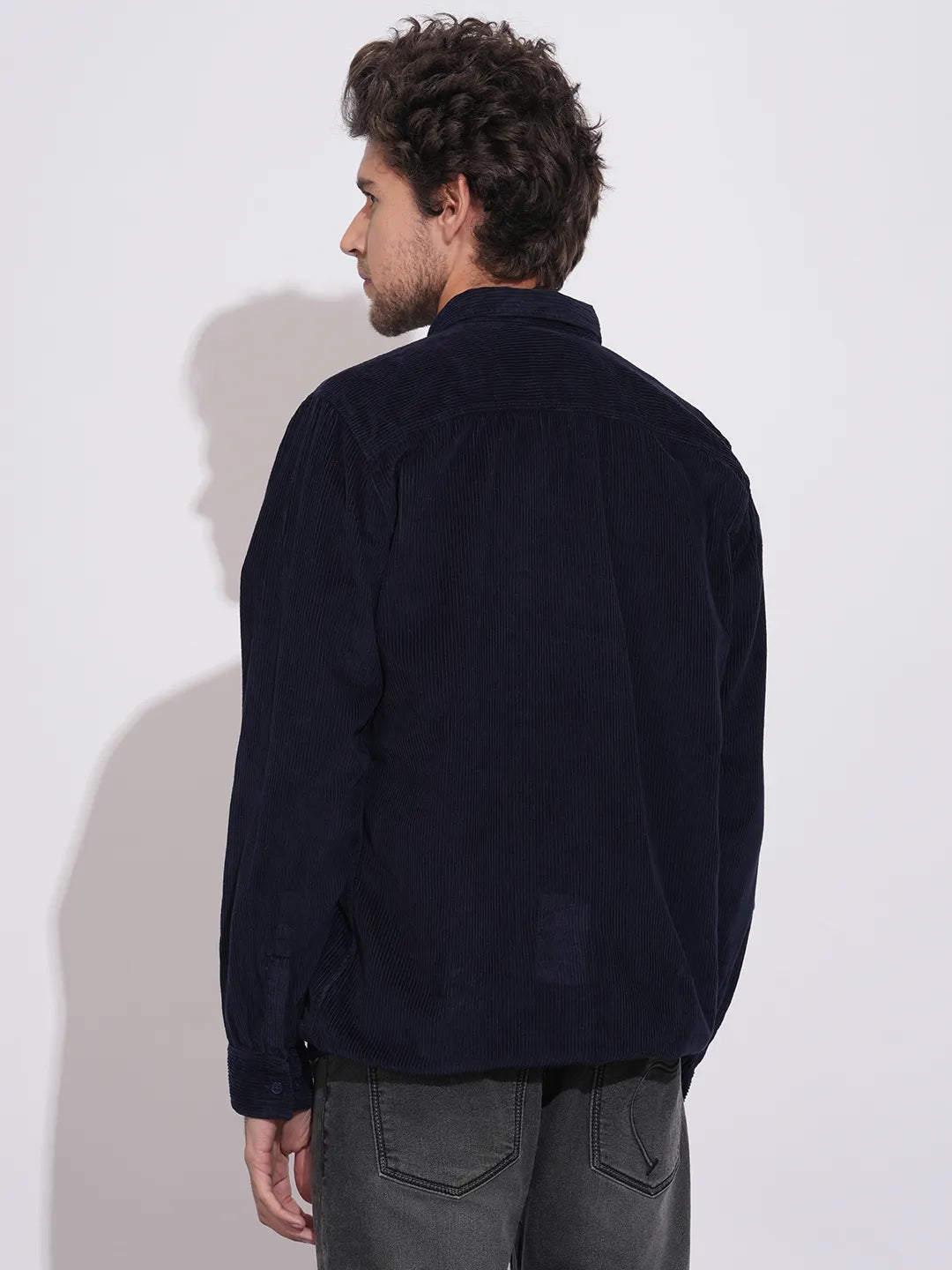 Navy Regular Fit Regular Collar Men's Shacket by Being Human Clothing