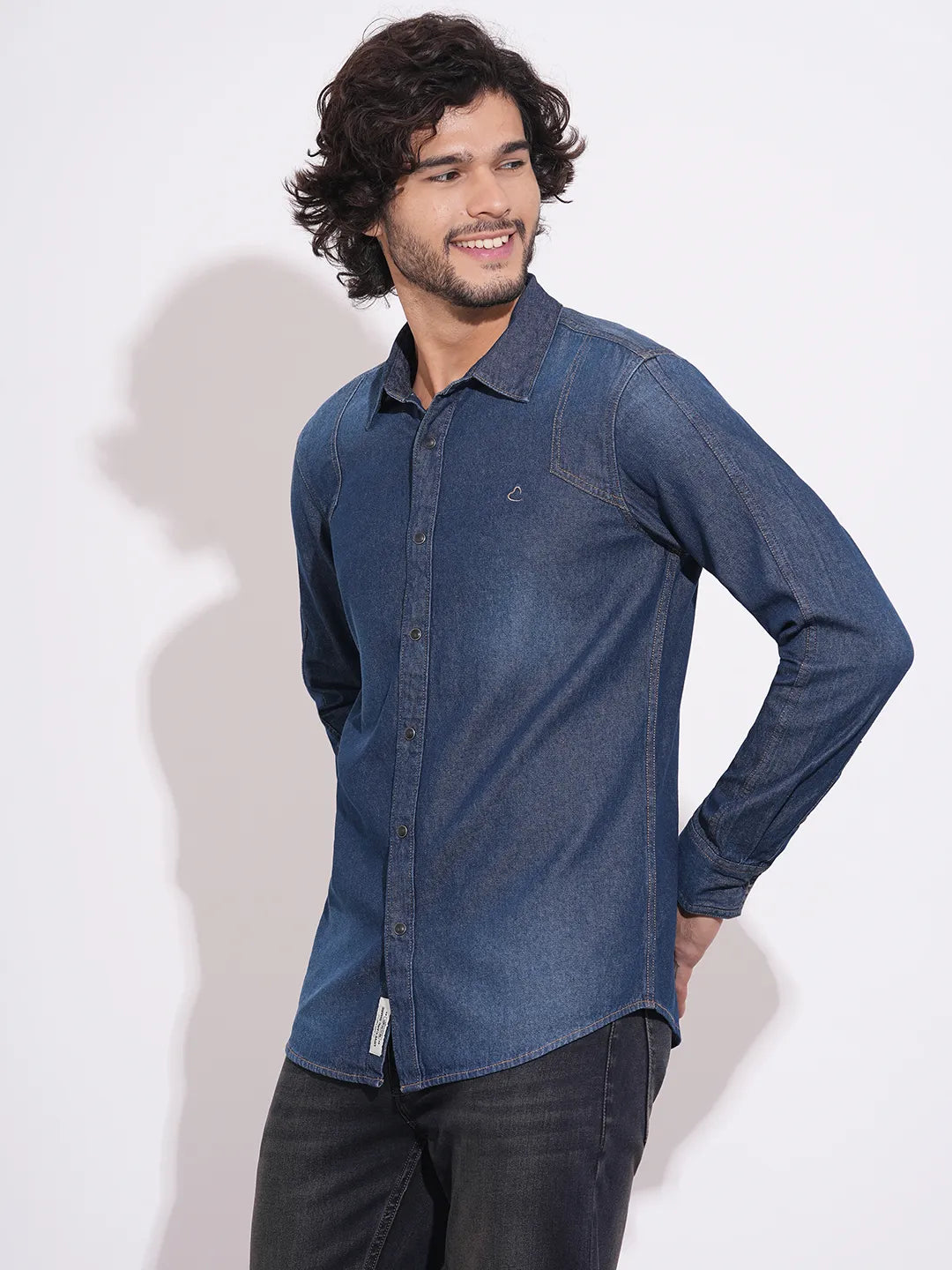 Light Blue Moderno Fit Regular Collar Men's Shirt by Being Human Clothing