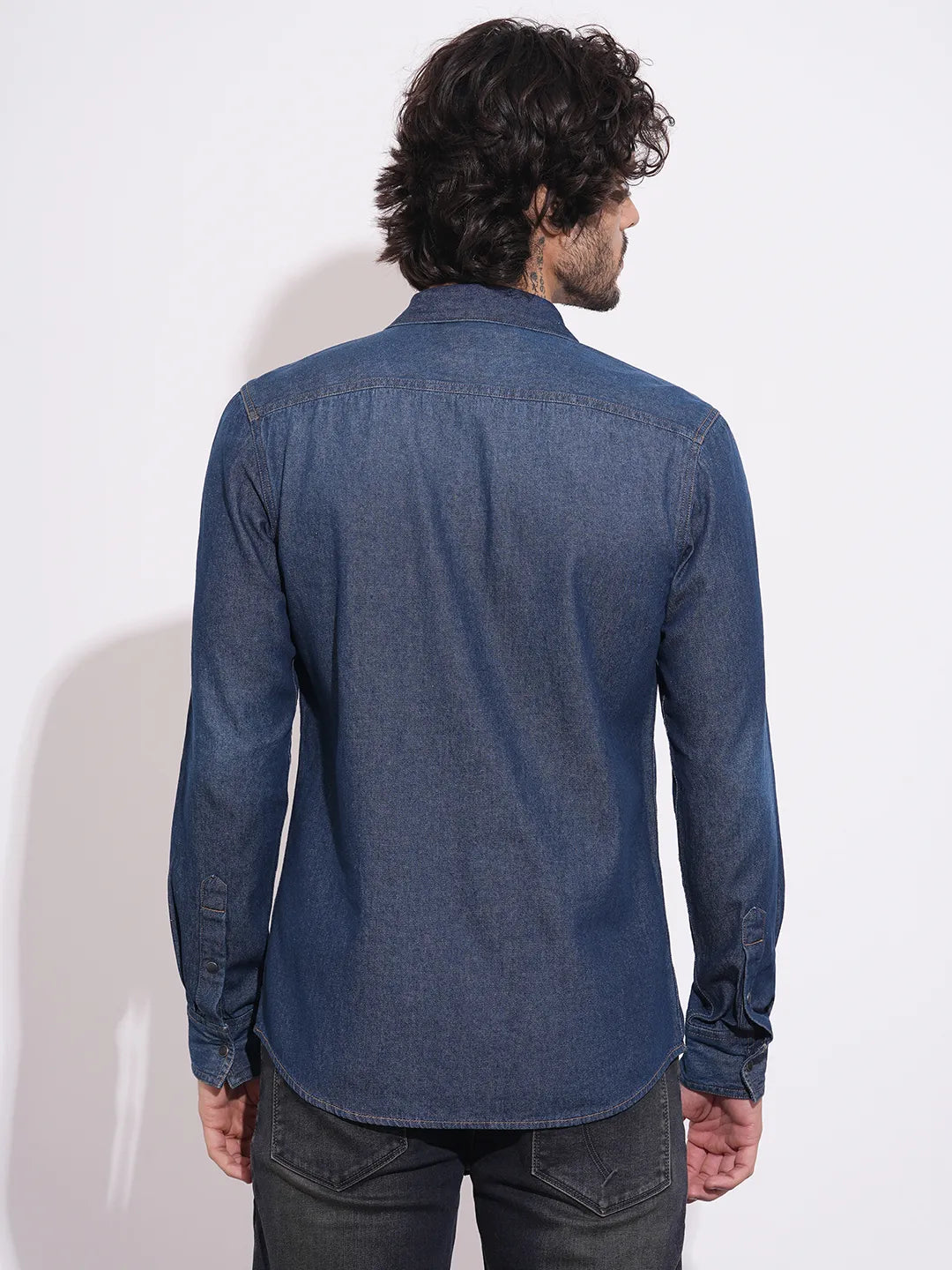 Light Blue Moderno Fit Regular Collar Men's Shirt by Being Human Clothing