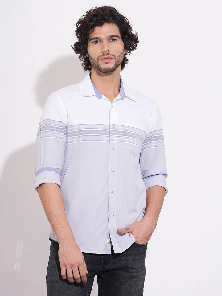 Grey Regular Fit Regular Collar Men's Shirt by Being Human Clothing