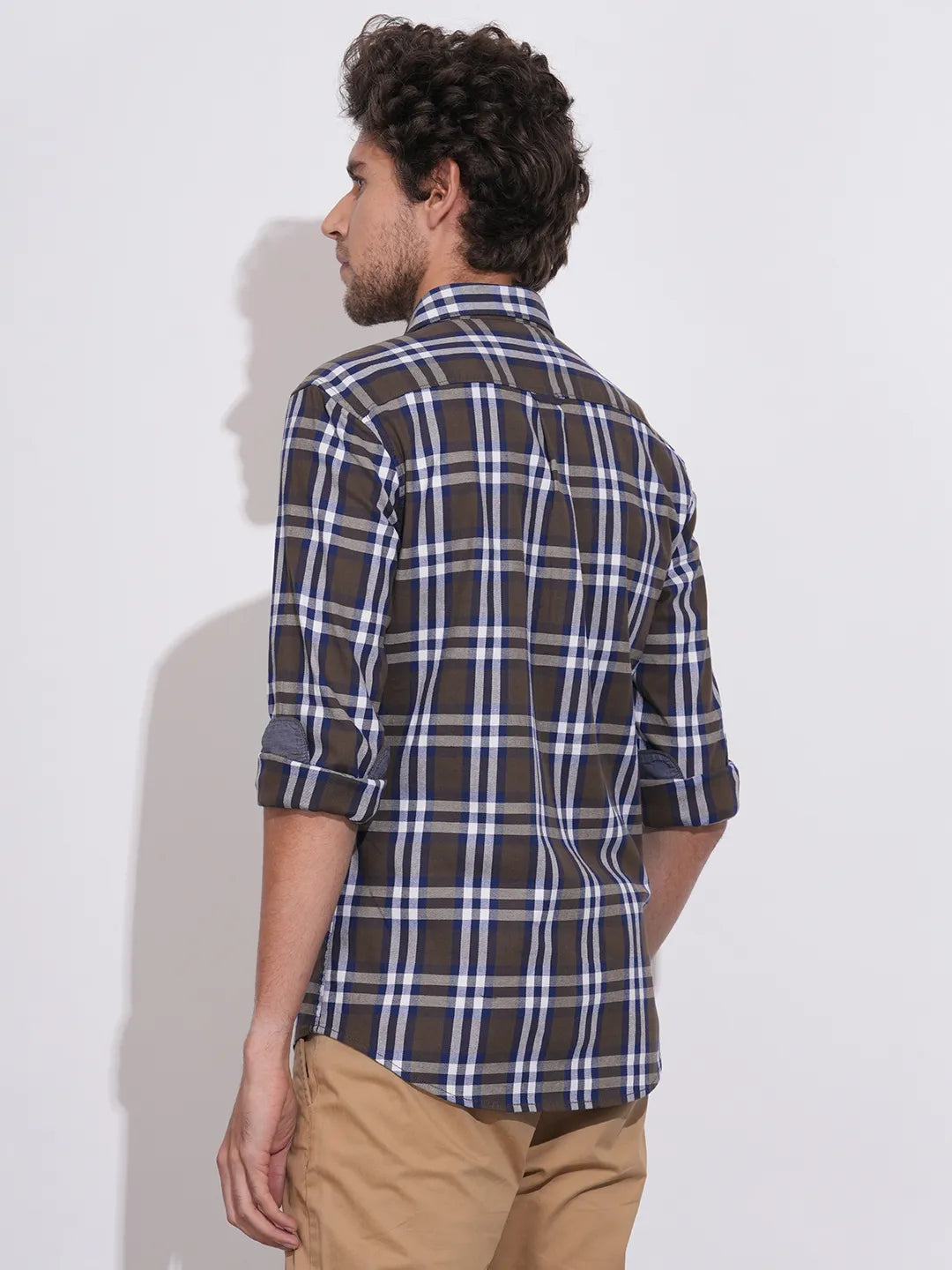 Brown Moderno Fit Regular Collar Men's Shacket by Being Human Clothing