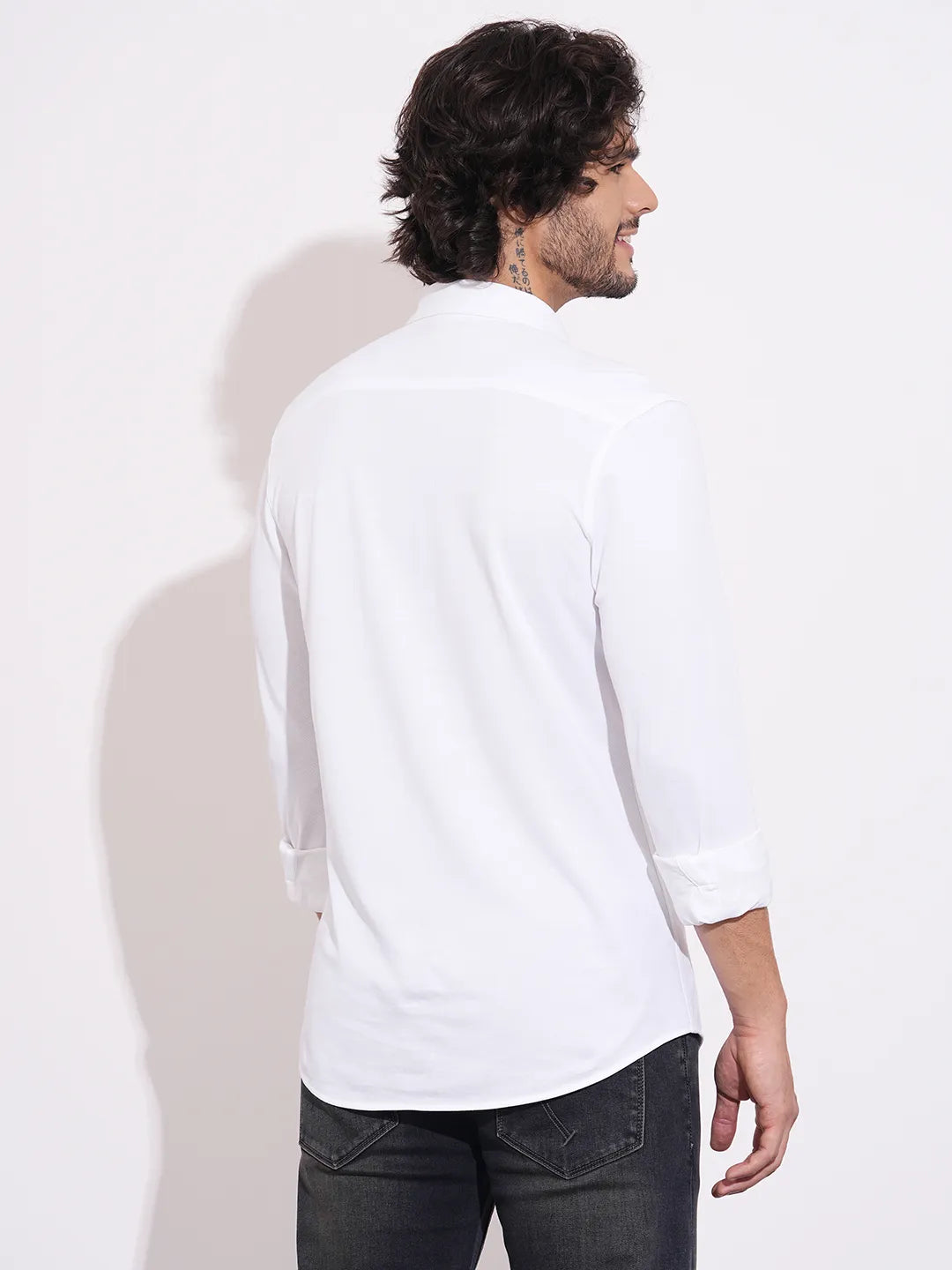 Men's White Full Sleeves Shirt by Being Human Clothing