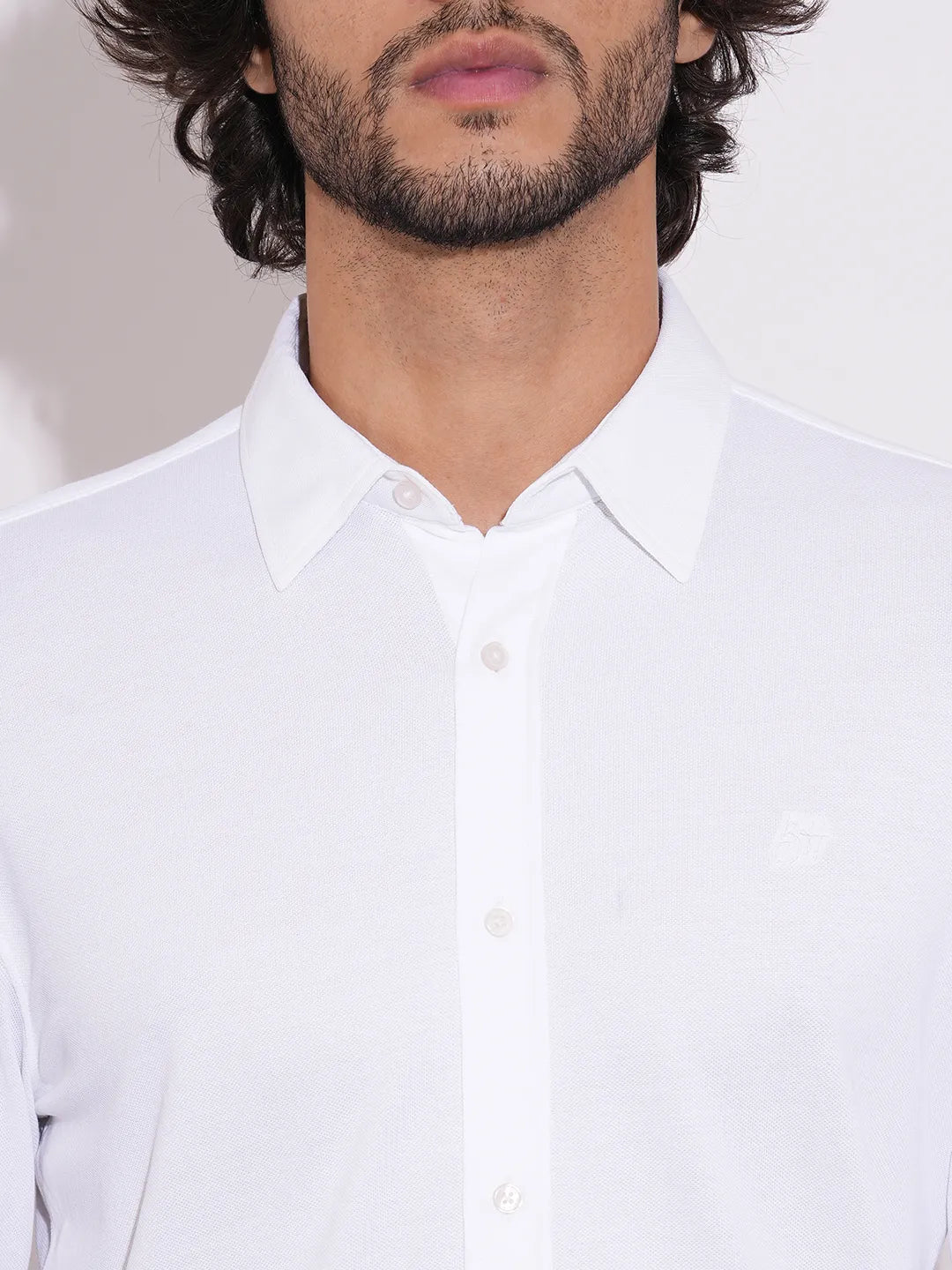 Men's White Full Sleeves Shirt by Being Human Clothing