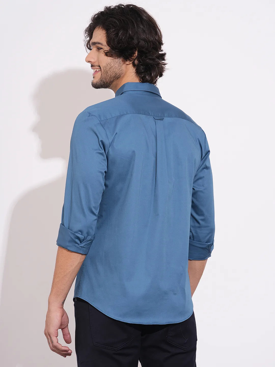 Men's Teal Spread Collar Shirt by Being Human Clothing