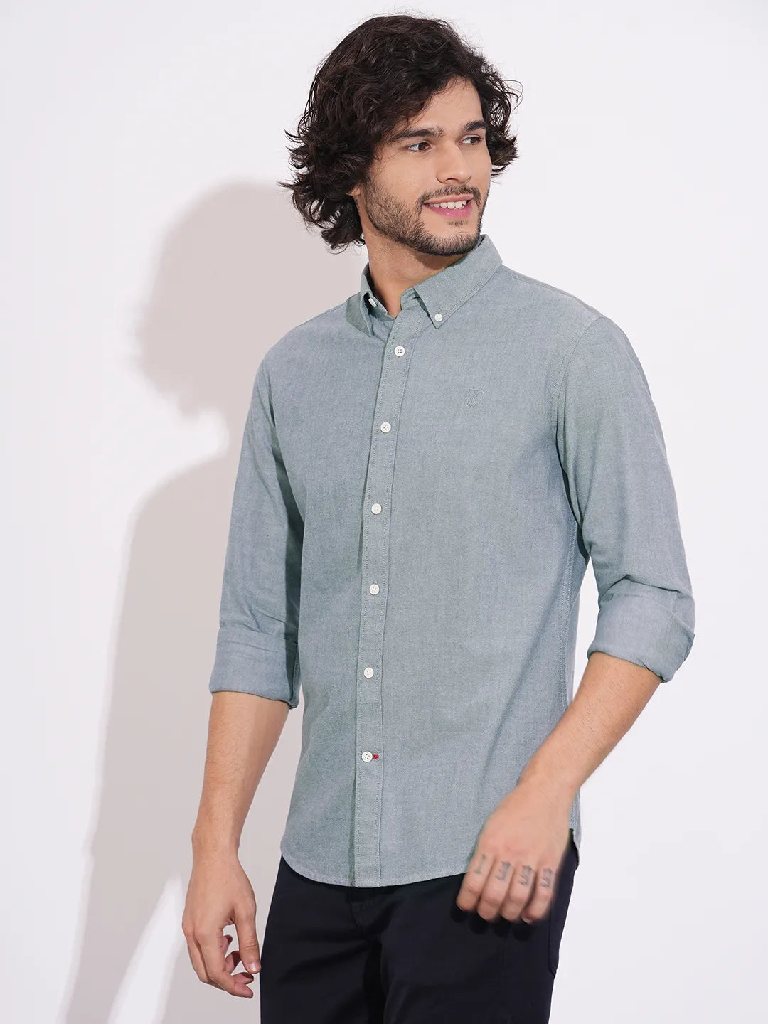 Navy Regular Fit Regular Collar Men's Shirt by Being Human Clothing