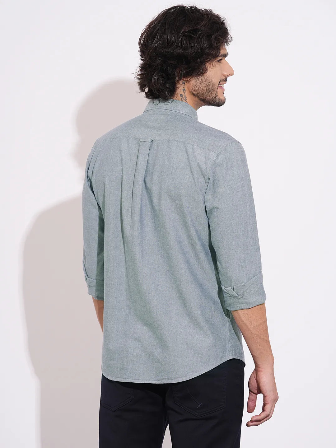 Navy Regular Fit Regular Collar Men's Shirt by Being Human Clothing