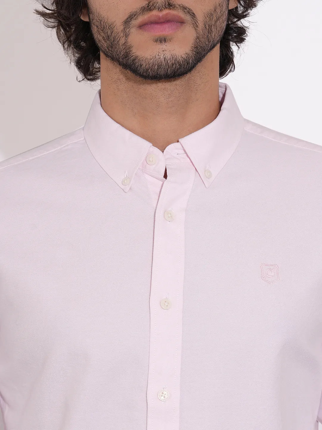 Pink Moderno Fit Regular Collar Men's Shirt by Being Human Clothing