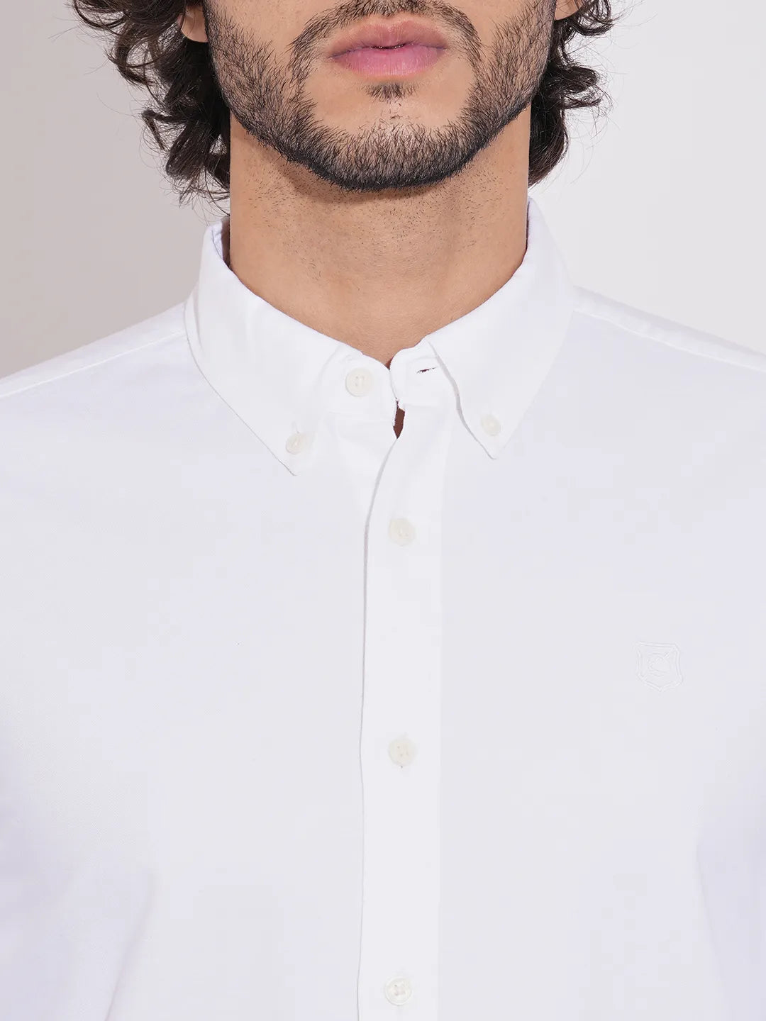 White Regular Fit Regular Collar Men's Shirt by Being Human Clothing