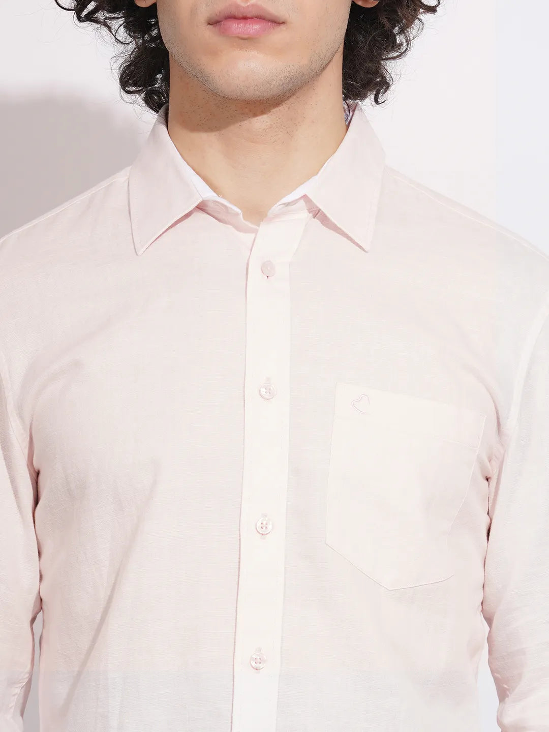 Pink Regular Fit Regular Collar Men's Shirt by Being Human Clothing