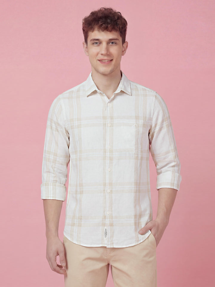 White Moderno Fit Full Sleeve Men's Shirt