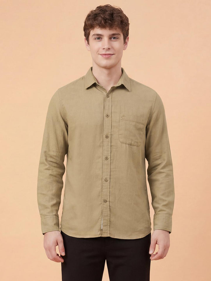 Khaki Moderno Fit Full Sleeve Men's Shirt