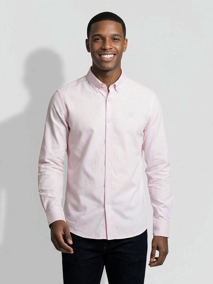 Pink Moderno Fit Men's Long Sleeves Shirt