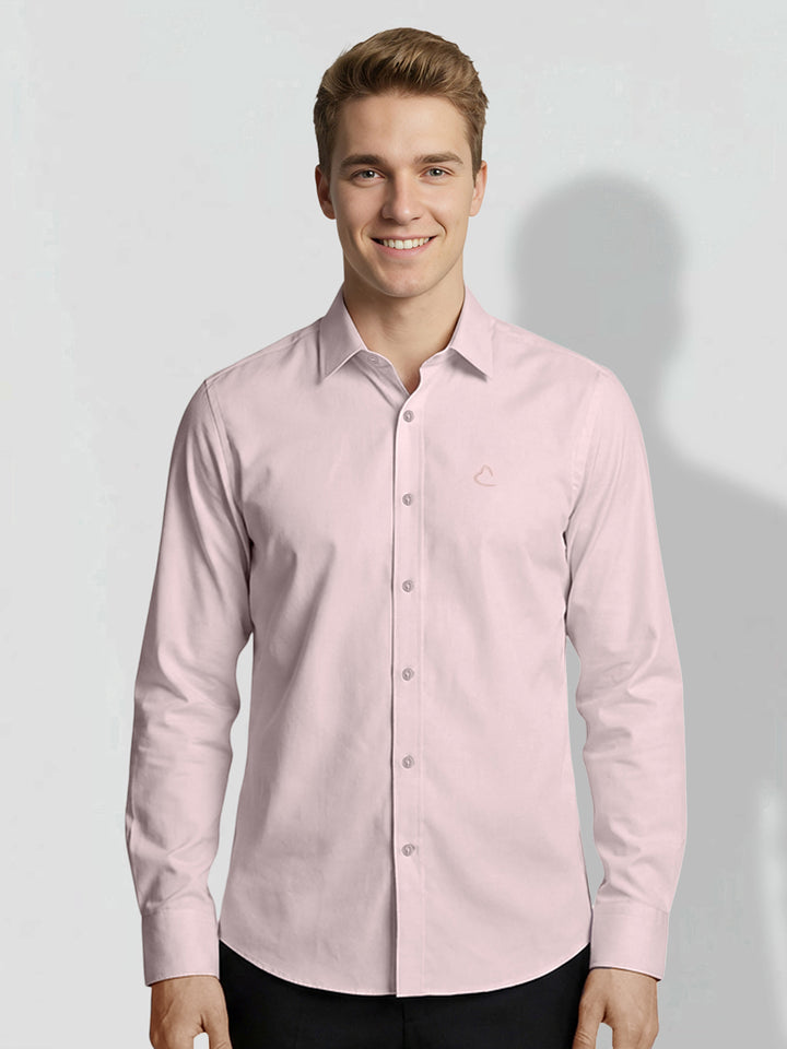 Pink Regular Fit Full Sleeves Men's Shirt