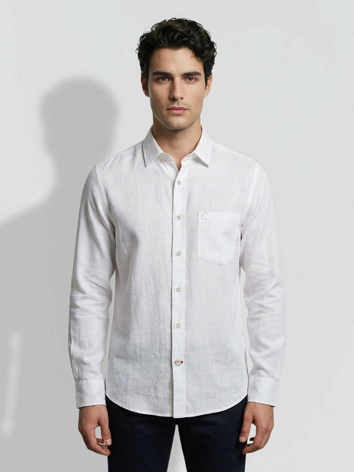 White Moderno Fit Men's Long Sleeve Shirt