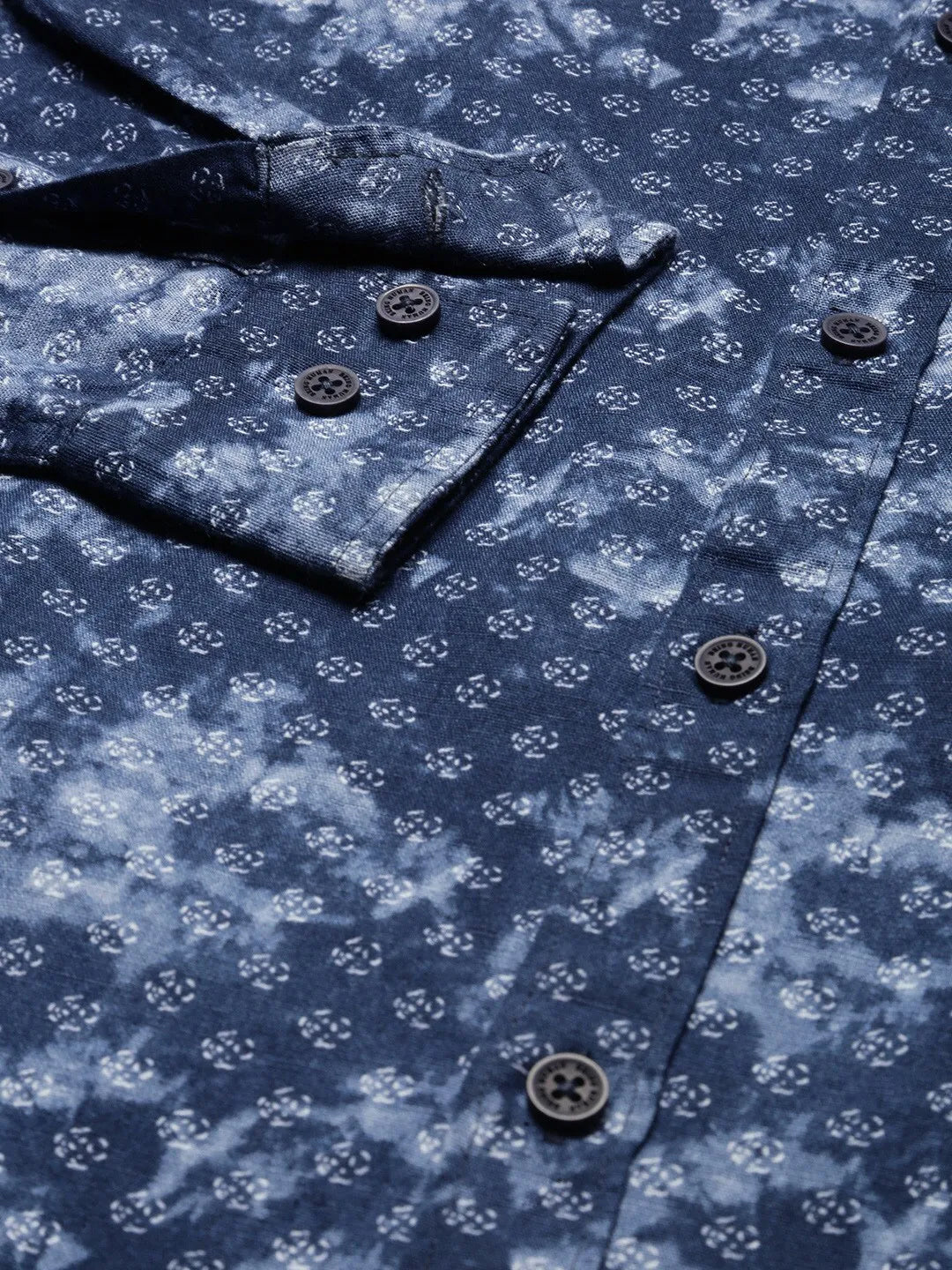 Blue Slim Straight Fit Regular Collar Long Sleeves Men's Shirt by Being Human Clothing