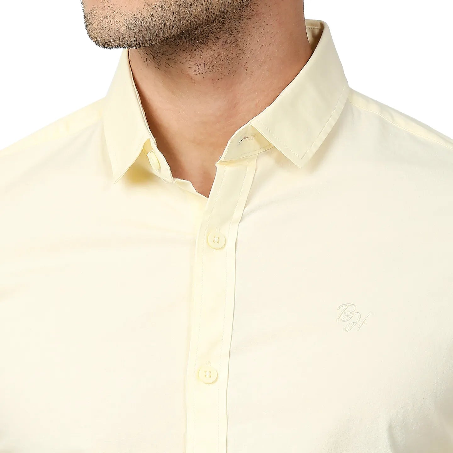 Yellow Super Slim Fit Regular Collar Men's Shirt by Being Human Clothing